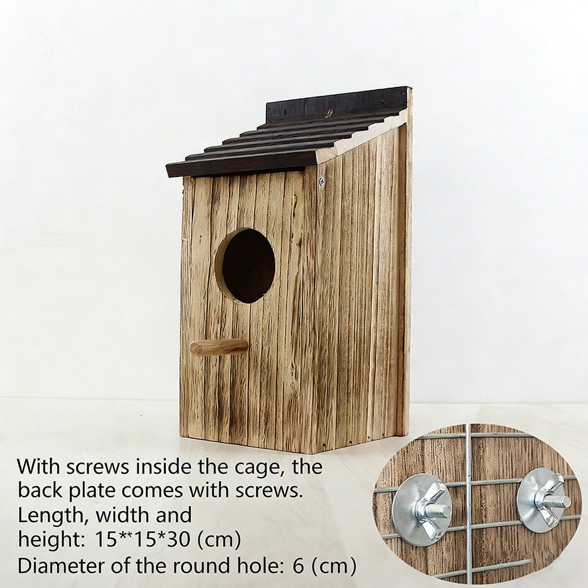 Casetta per Uccelli Giardino Casetta in Legno Impermeabile Facile Installazione Adatta a Pettirossi Passeri Uso Anno Intero Protegge Nidi da Pioggia Calore Pannello Rimovibile per