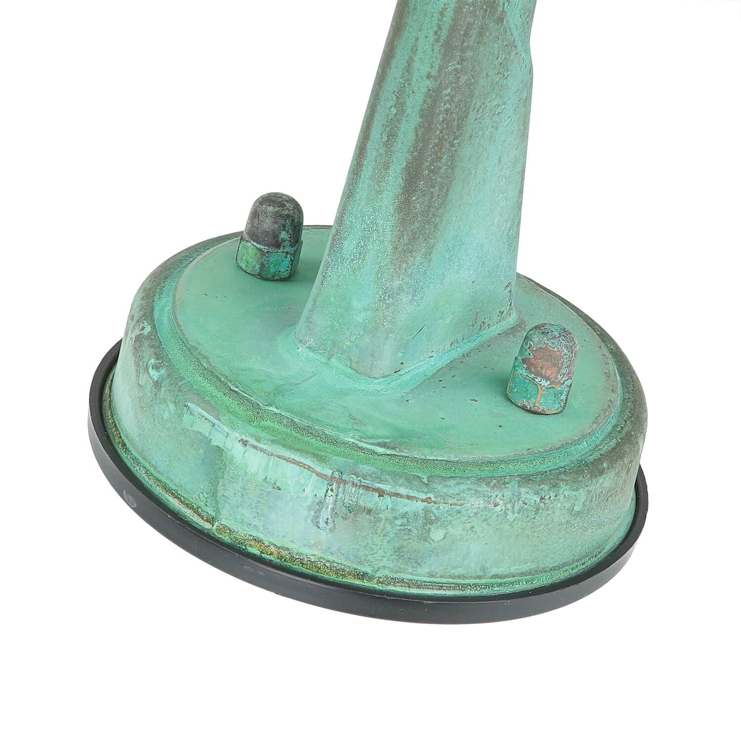 Licht-Erlebnisse Außenlampe Messing, Wandleuchte Außen E27, Maritim Lampe Antik Grün, Riffelglas, T:22 cm, IP64, Laterne, Terrasse, Balkon, Rustikal, Outdoor Wandleuchte