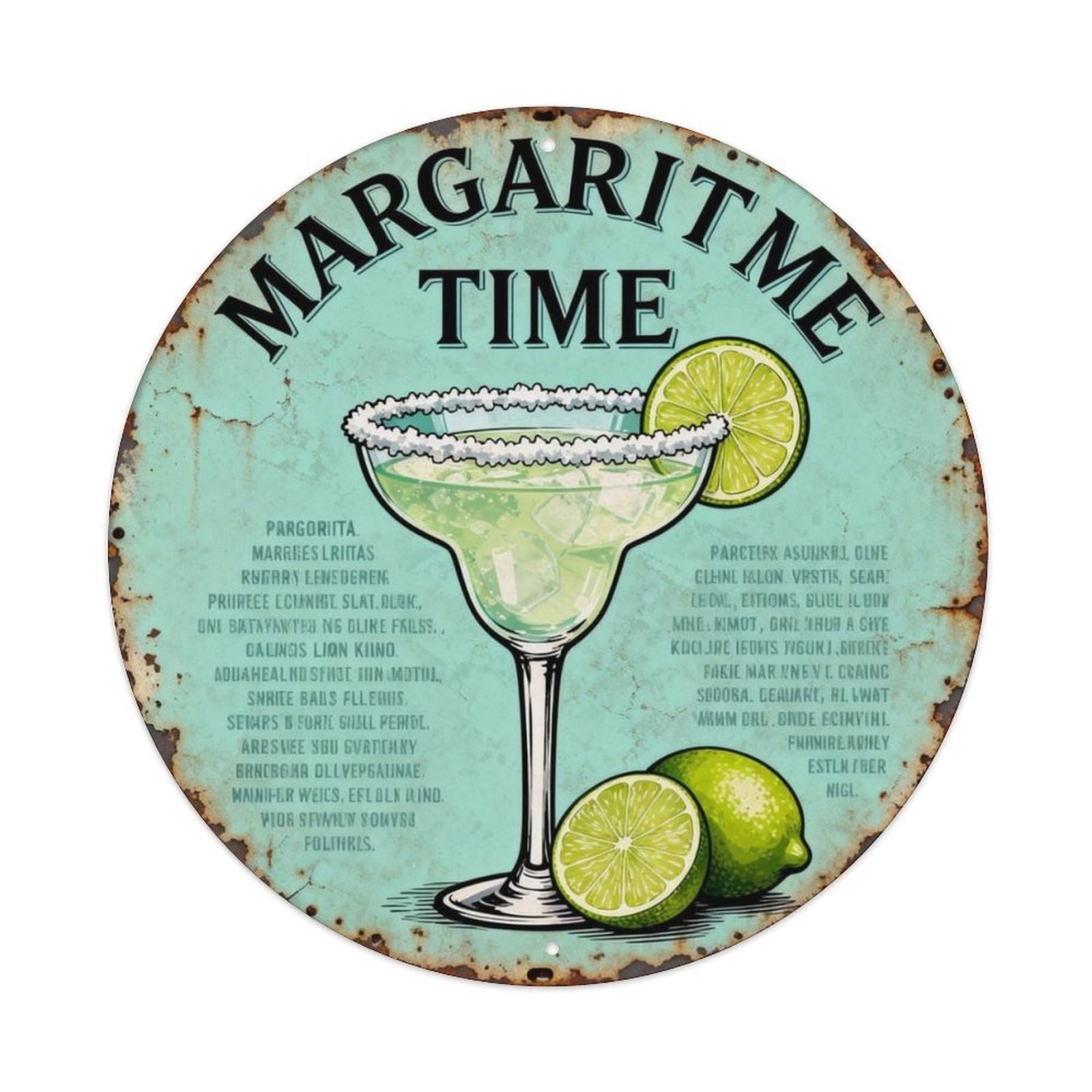 MARGARITA TIME Metal Tin Sign Plaque