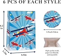 Vista 5 de 24 Piezas Bolsas de Fiesta de Avión, Suministros de Fiesta de Cumpleaños de Avión, Decoraciones de Fiesta de Avión, Bolsa de Regalo de Avión