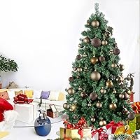 Vista 151 de Bolas de Navidad grandes de bronce de 3.2 pulgadas, adornos de decoración de árbol de Navidad, bolas colgantes inastillables para cumpleaños