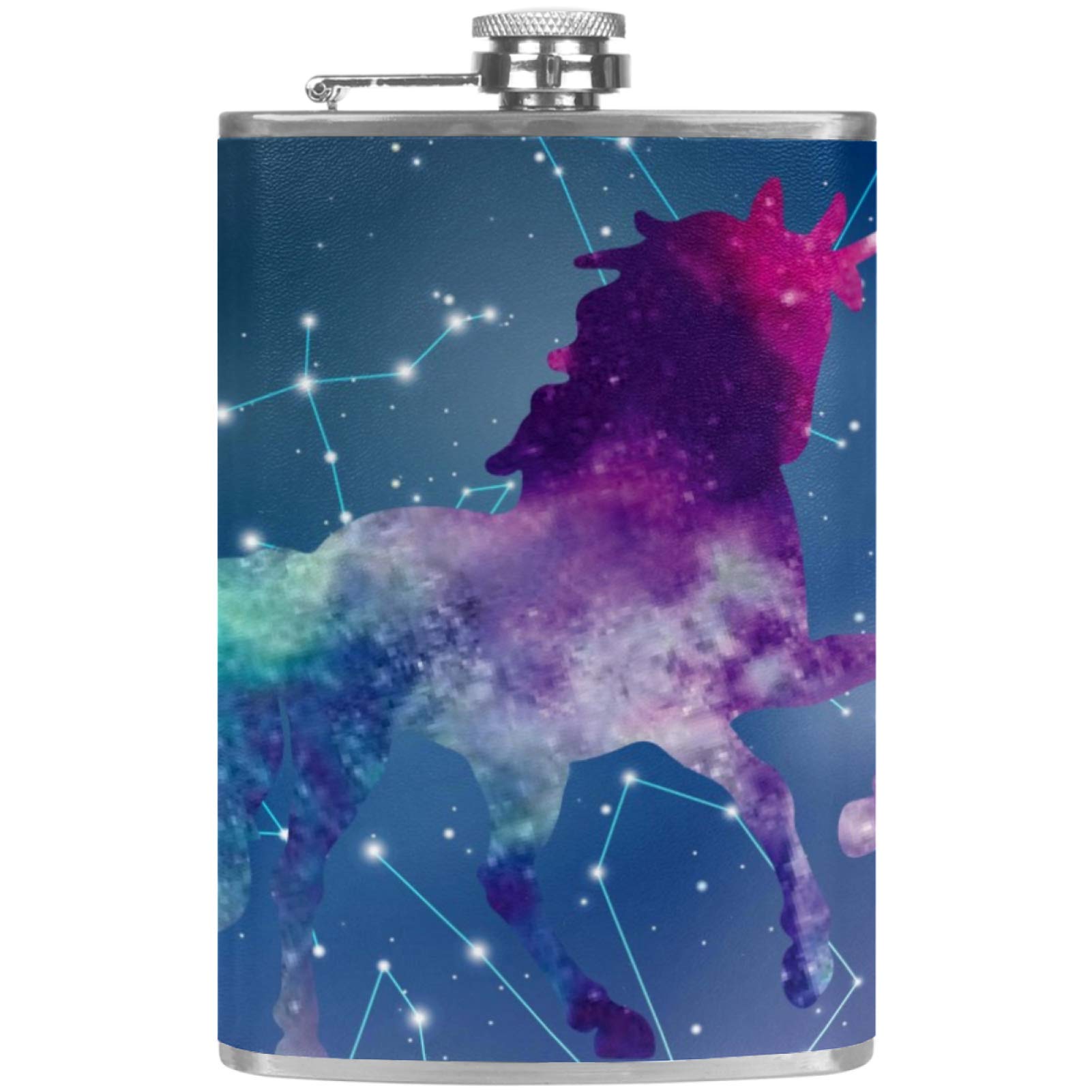 Flasque à whisky de poche en cuir motif licorne, cadeau idéal pour les passionnés