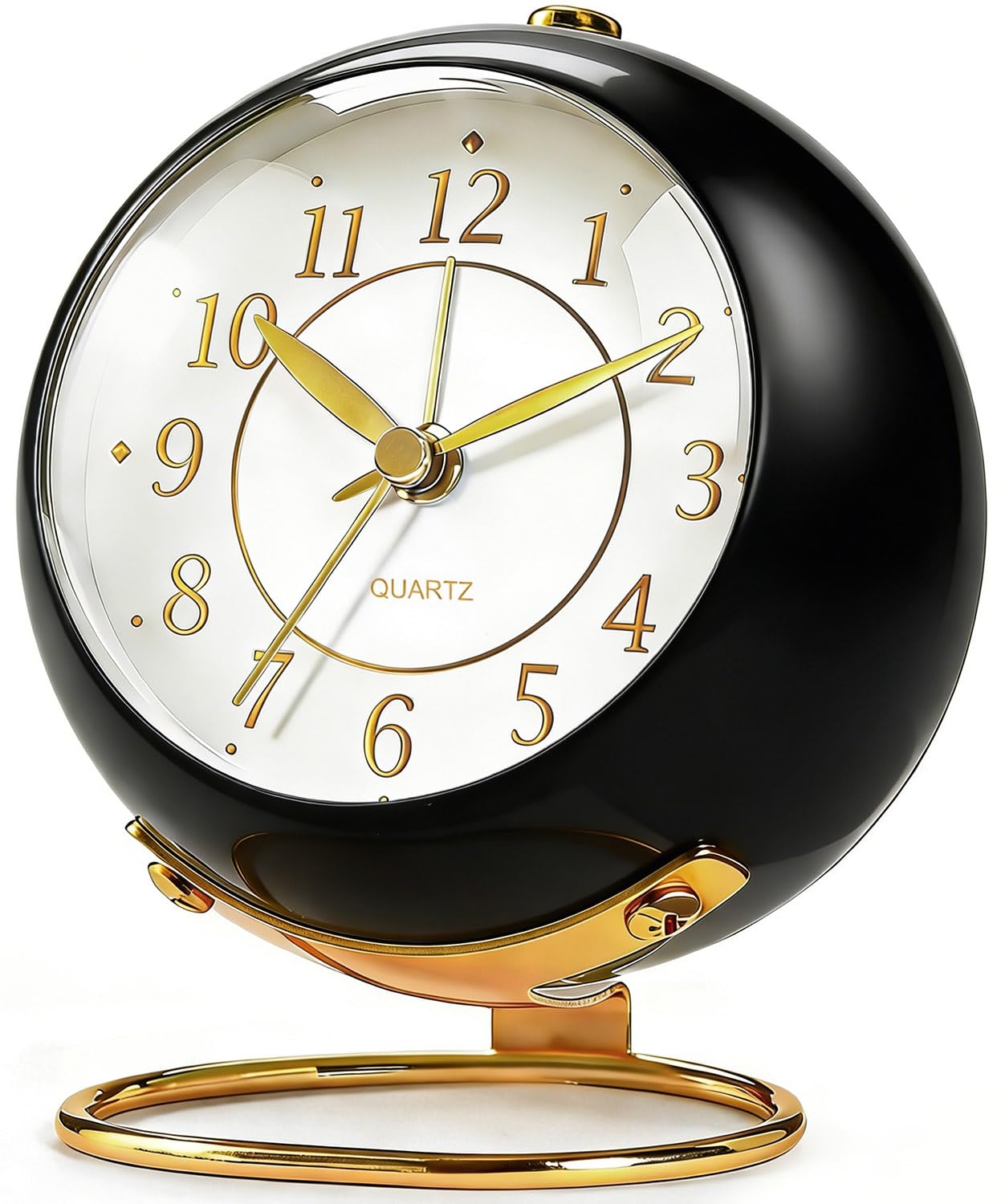 Azxb Analog Alarm Clock, Retro Small Desk Clock with Night Light, Cute Simple Design, Silent Non-Ticking, Battery Powered, Backlight Clock for Bedroom,Travel,Kitchen,Bedside Desktop Decor