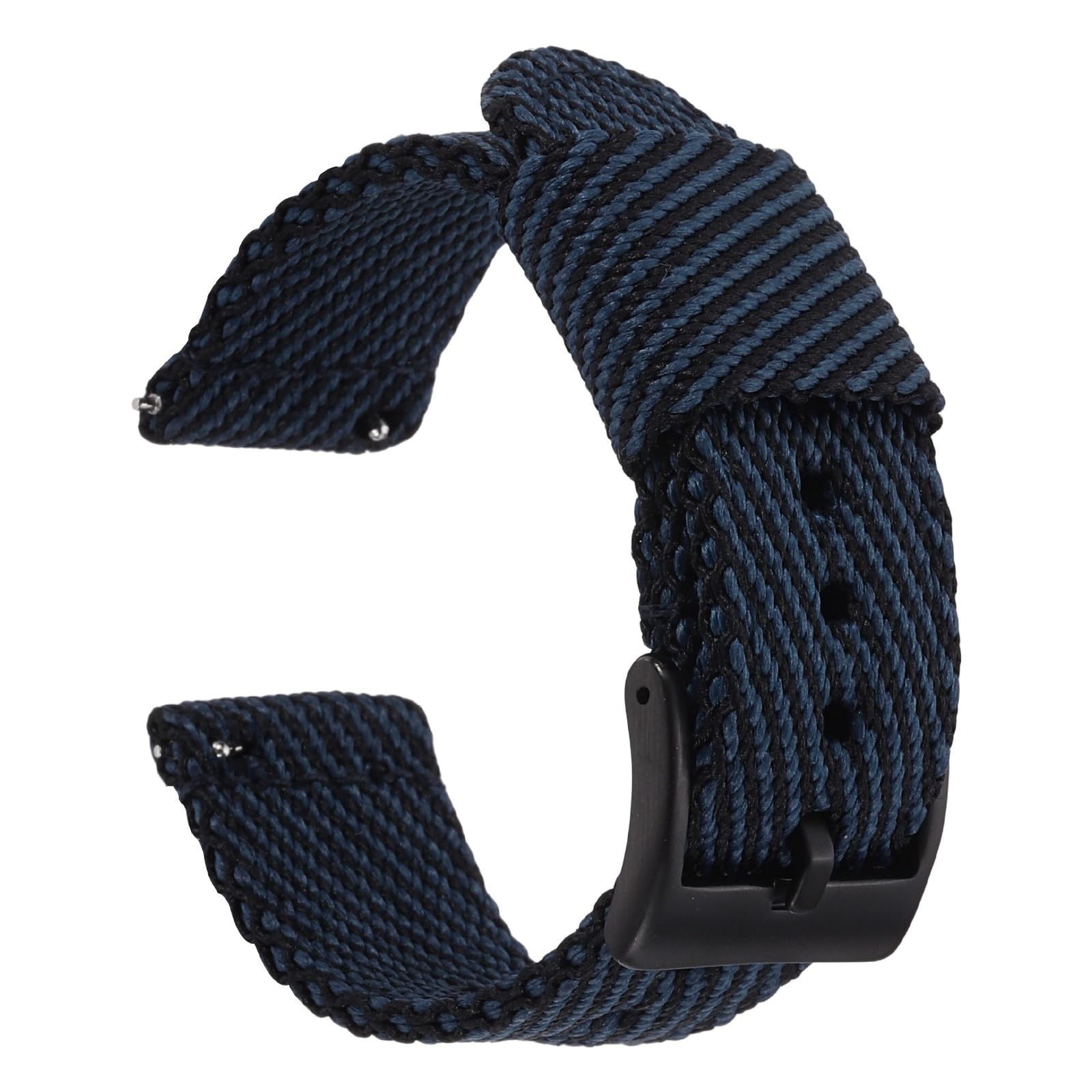 sourcing map Nylon Watch Band 20mm Fast Release Watch Band Multicolor Replacement Watch Strap with Silver Buckle for Men and Women, Navy