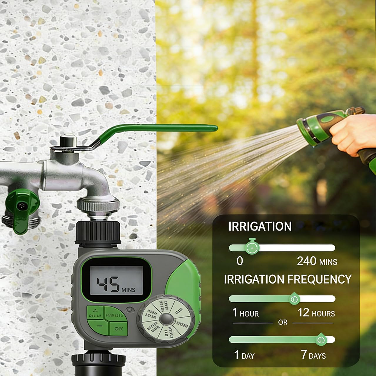 Timer Europeo per irrigazione Intelligente con impostazioni per la conservazione ' Acqua del Giardino Struttura irrigazione a Goccia
