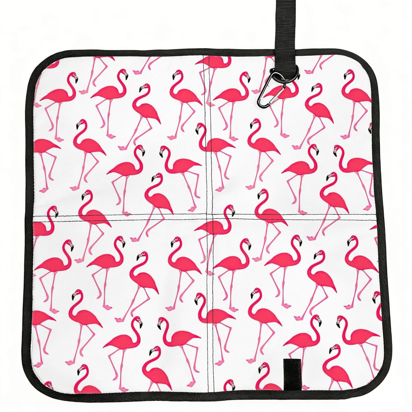 OKFSTY Red Flamingo Pattern Print Fold Away Seat Cushion Portable Outdoor Pad Polyester Bleacher Bench Mat Travel Picnic Pad