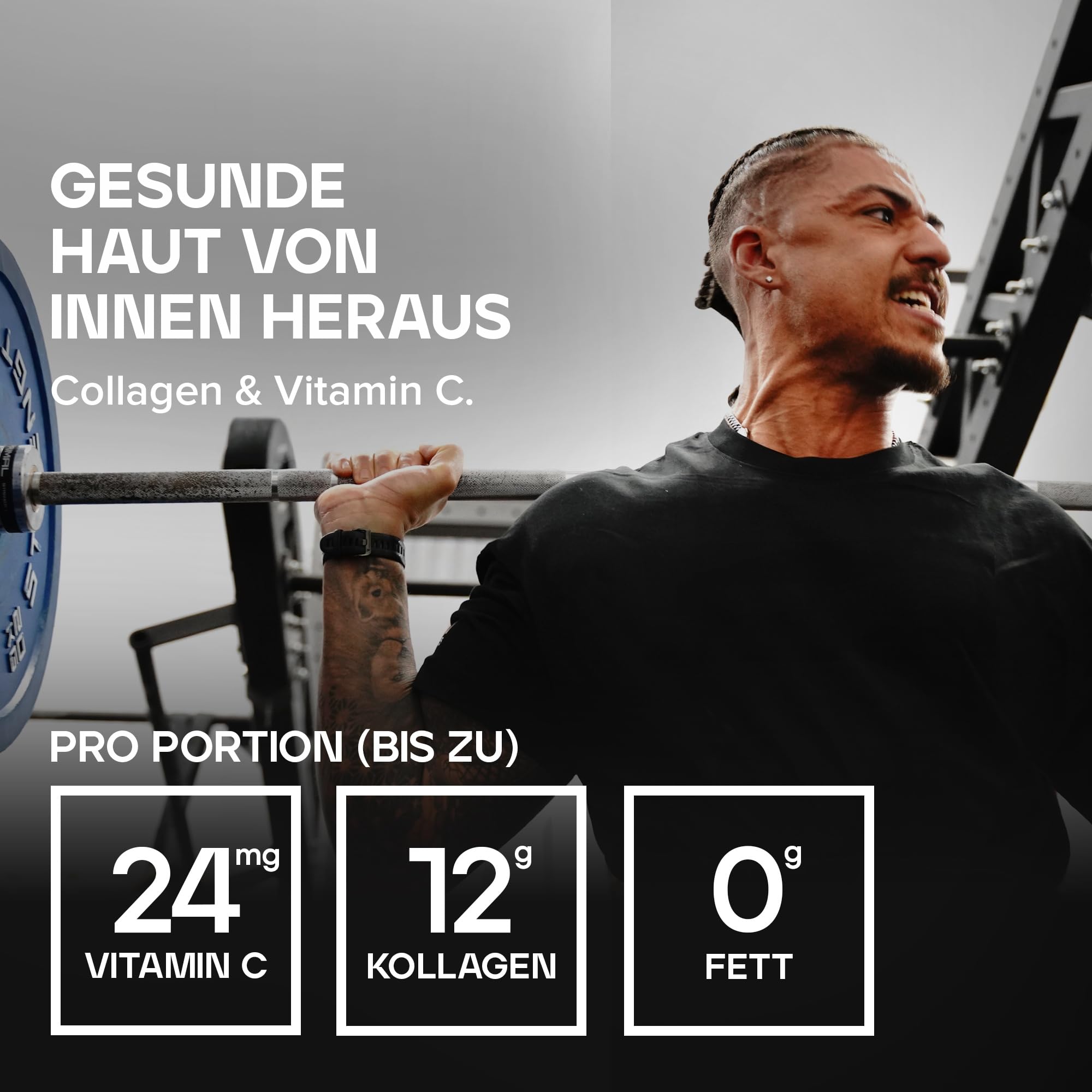 Bulk Kollagen und Vitamin C Pulver, 12.000 mg pro Portion, hydrolisierte Kollagenpeptide, Typ 1 und Typ 3, Kollagen Peptide, Geschmacksneutral, 2 kg, 132 Portionen