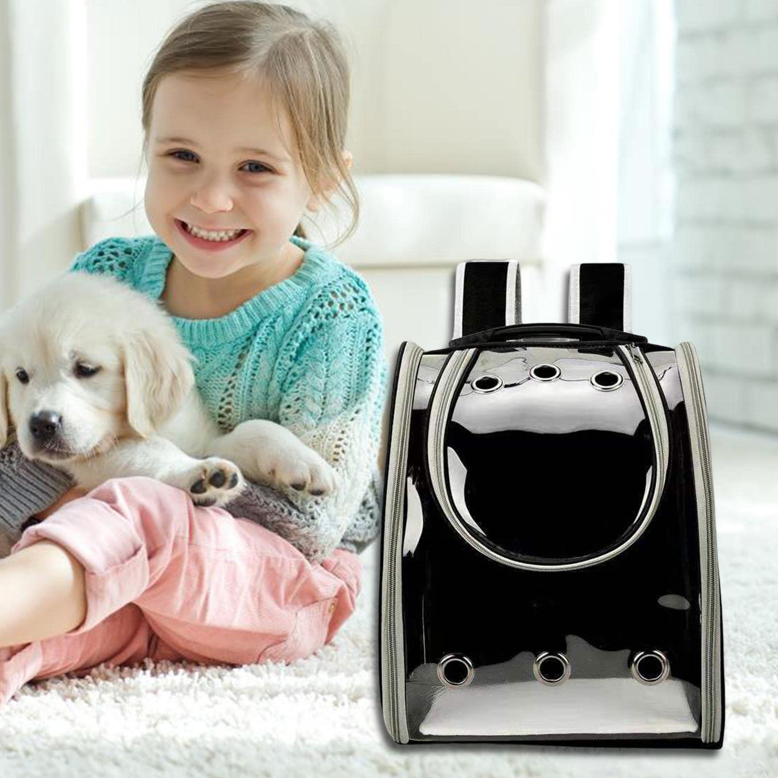 Mochila Viajera para Gatos Bolsa de Transporte Transpirable y Transparente | Mochila de Viaje que Ahorra Esfuerzo que Permite Disfrutar en Familia y con Amigos