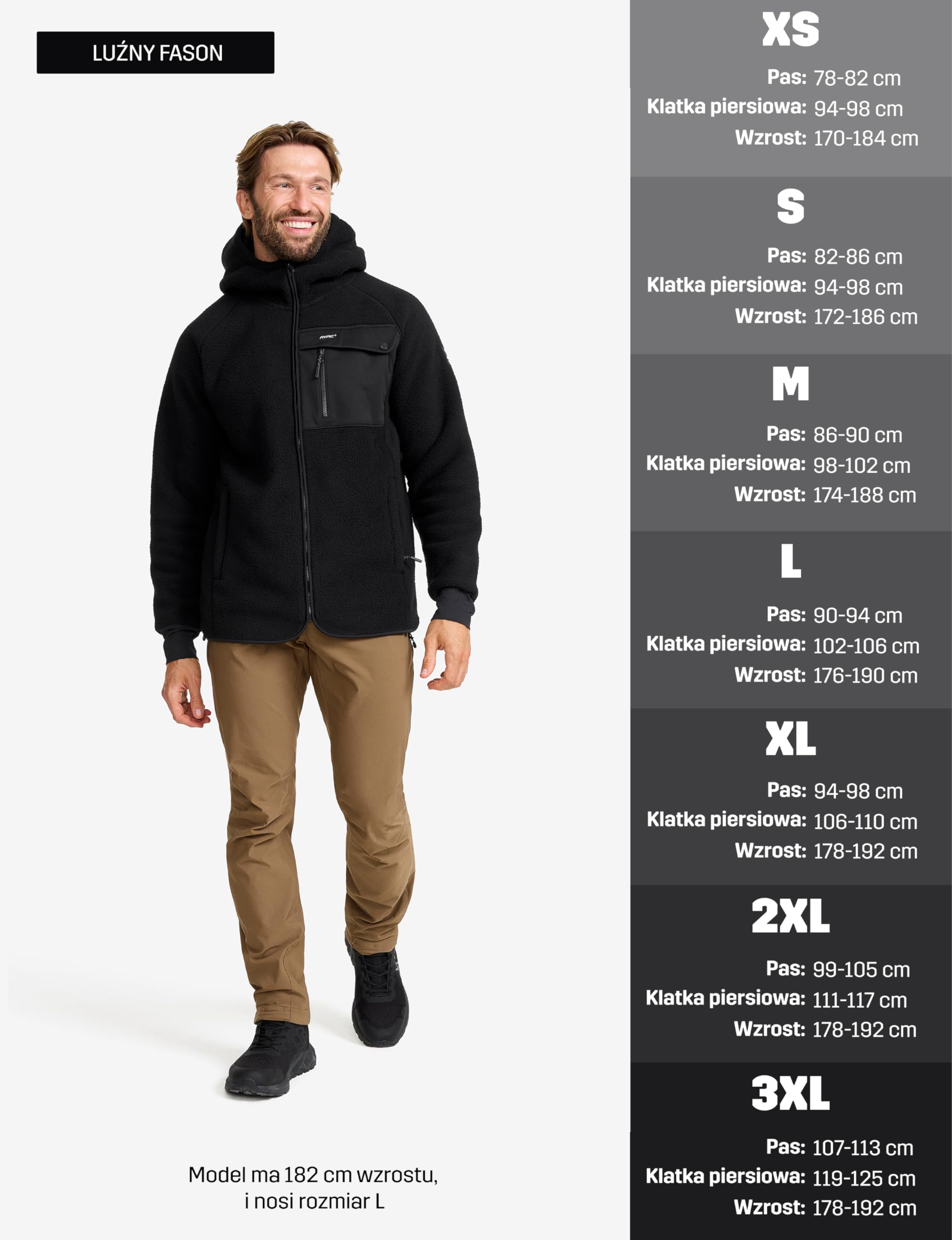 RevolutionRace Sherpa Hoodie Męska, Ciepła i wygodna kurtka polarowa