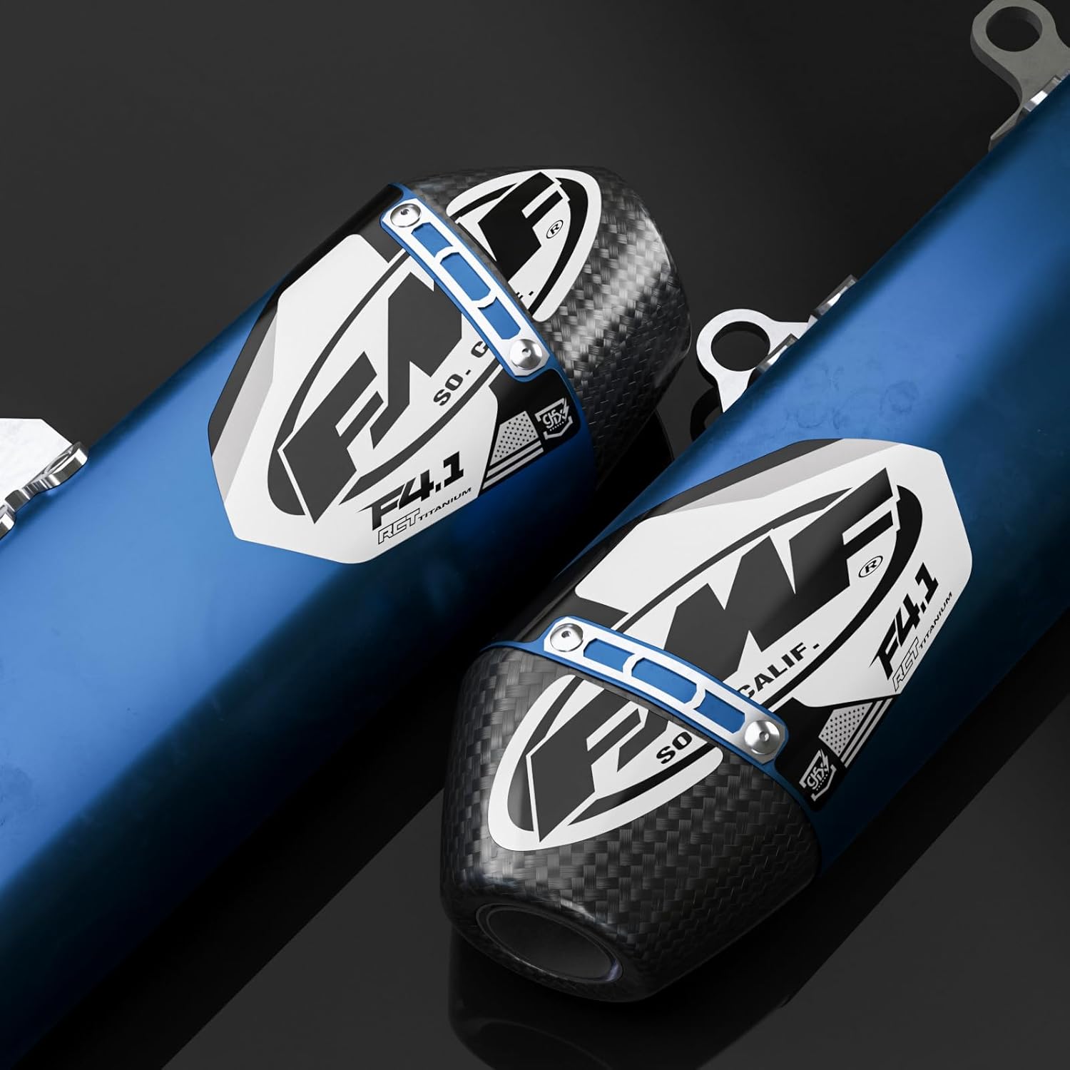 FMF Exhaust Factory 4.1 Decals 2 Pack (Black/White) (FMF-BlkWht-GLS)