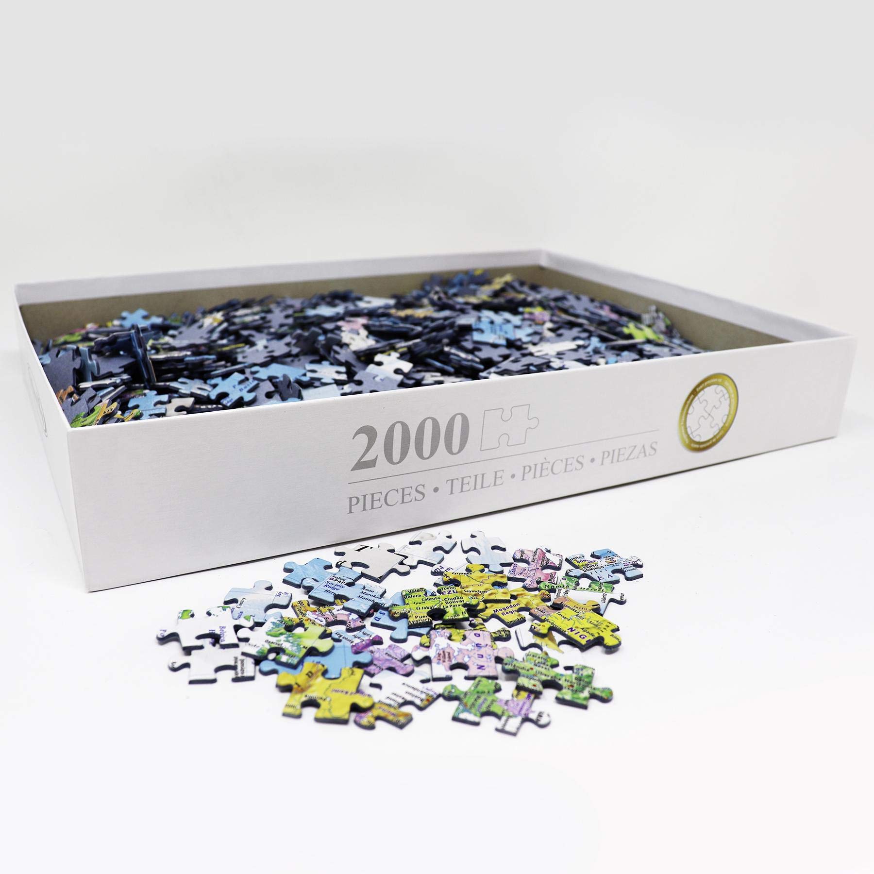 XXL Puzzle Carte du monde 2000 pièces - Le monde - 97 x 68 cm Carte Premium 2020 - MAPS IN MINUTES