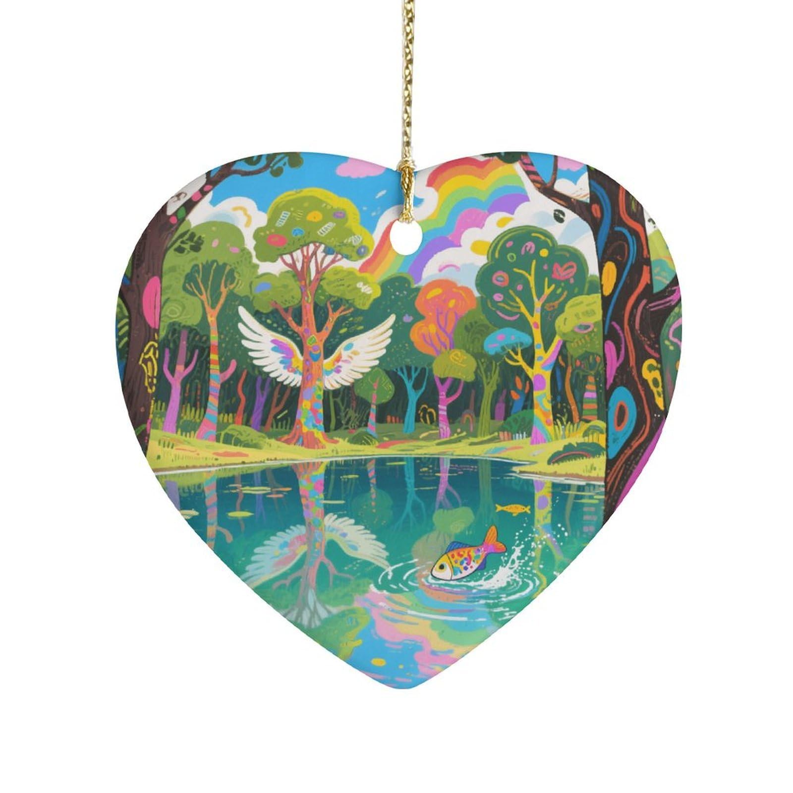 Fekiloot Style Graffiti Lake Ceramic Ornament Home Decor Keepsake