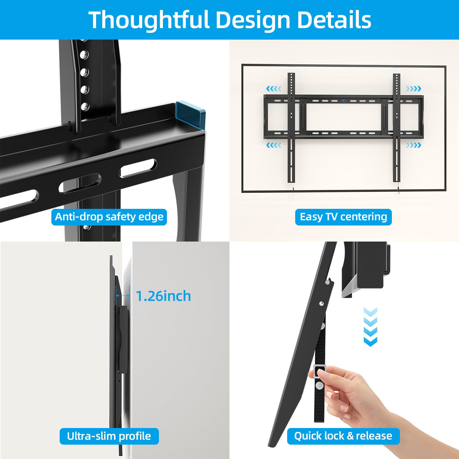 HOME VISION Heavy Duty Fixed TV Wall Mount for 48-120 Inch Flat Screen — Amazon image 4