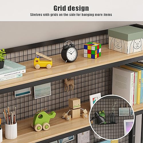 Miniatura 6 de Estantería de escritorio de 2 niveles para escritorio de computadora, estantería de madera para encimera, estantería de escritorio para computadora,