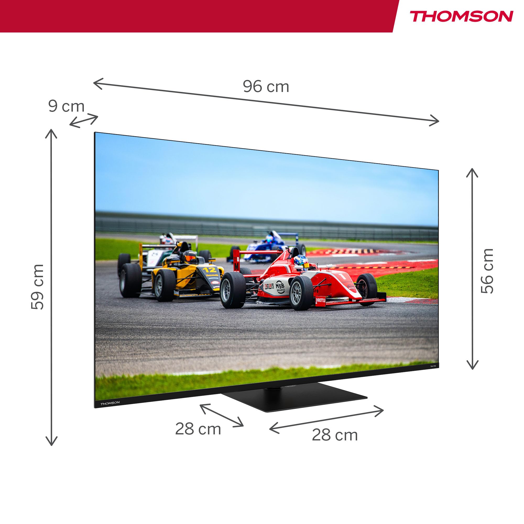 THOMSON 43 Cali (109cm) QLED Pro 144Hz Google Smart TV, Wi-Fi, Dolby Audio, HDR10, Bluetooth 5.1, Triple-Tuner (Kabel/Satelita/Antena), HDMI, CI+, A+ Płyta - 43QG7C14