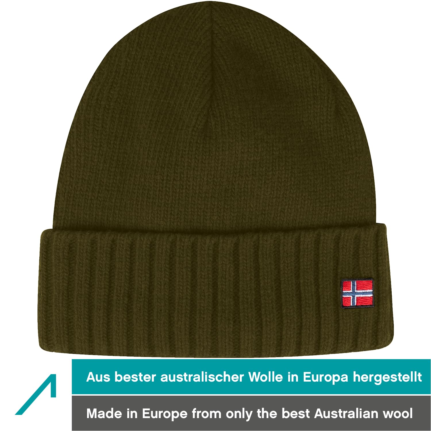 ACE Norway Gorro de invierno - gorro de lana de oveja de punto para adultos - gorro de lana para mujeres y hombres