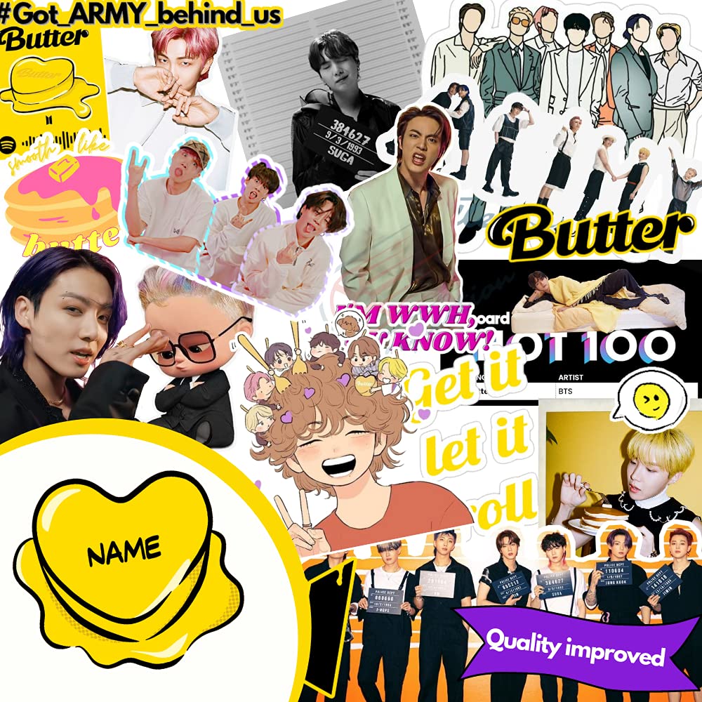 Careflection Pack of 20 Kpop BTS Butter PVC Stickers with one Customizable Sticker Multipurpose Glossy Finish Laminated Stickers Perfect for Laptop Computer etc (B099FL9P8D) Amazon Price History, Amazon Price Tracker