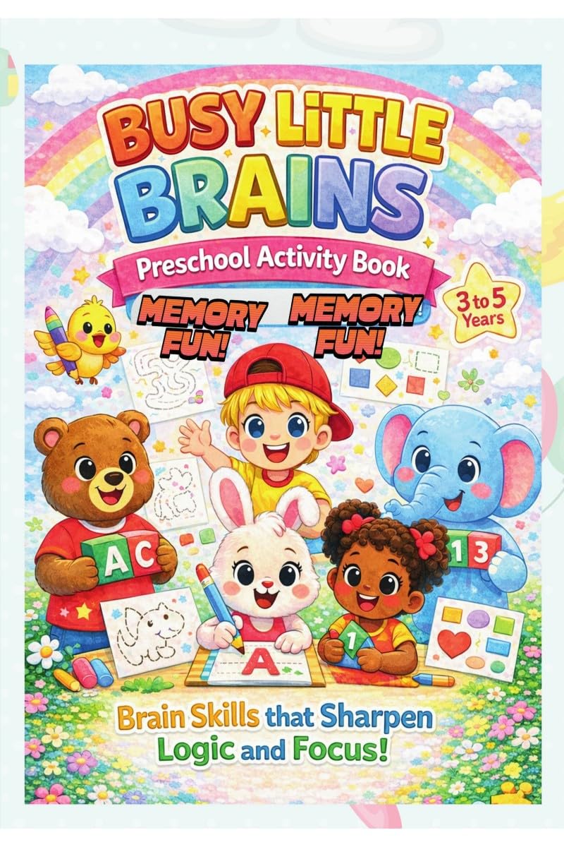 Busy Little Brains-Preschool Activity Book-Memory Fun!: Brain Skills that Sharpen Logic and Focus!