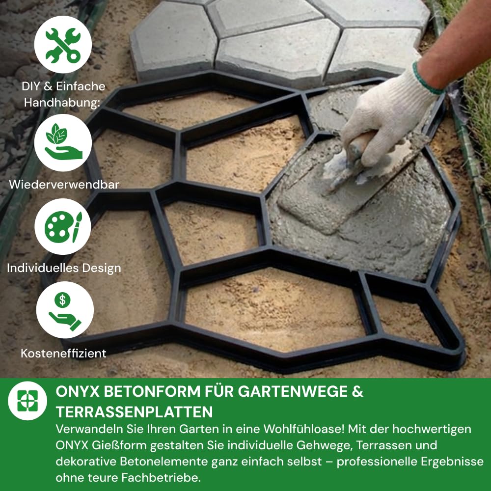 2 Stück Gießform Pflasterform Schablone für Beton 47x42x4cm Bodenbelag Platten, schalungsformen, Baumstamm, Gartendekoration, Der Querschnitt, Nachahmung Holzmaserung DIY Gehweg Pflastersteine