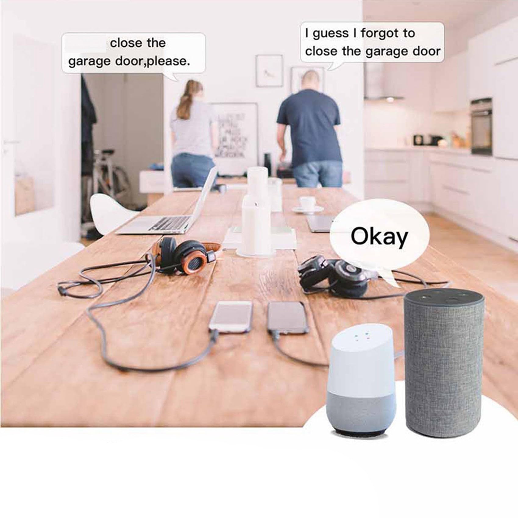 5X Controlador de Apertura de Puerta de Garaje Inteligente con Interruptor WiFi Funciona con Home/Tuya APP Control No Requiere Concentrador, Enchufe de la UE