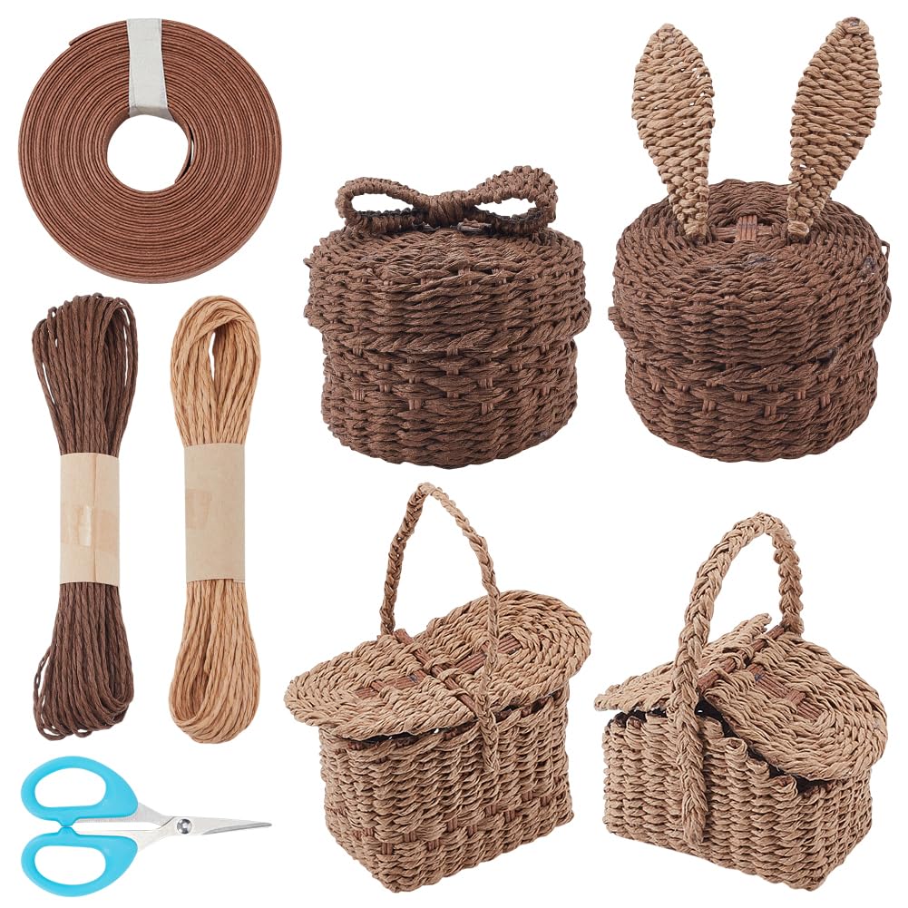 Kit de 8 cestas de ratán en miniatura de FREEBLOSS, kit para hacer cestas con asas para pequeños regalos de fiesta de cumpleaños o baby shower.