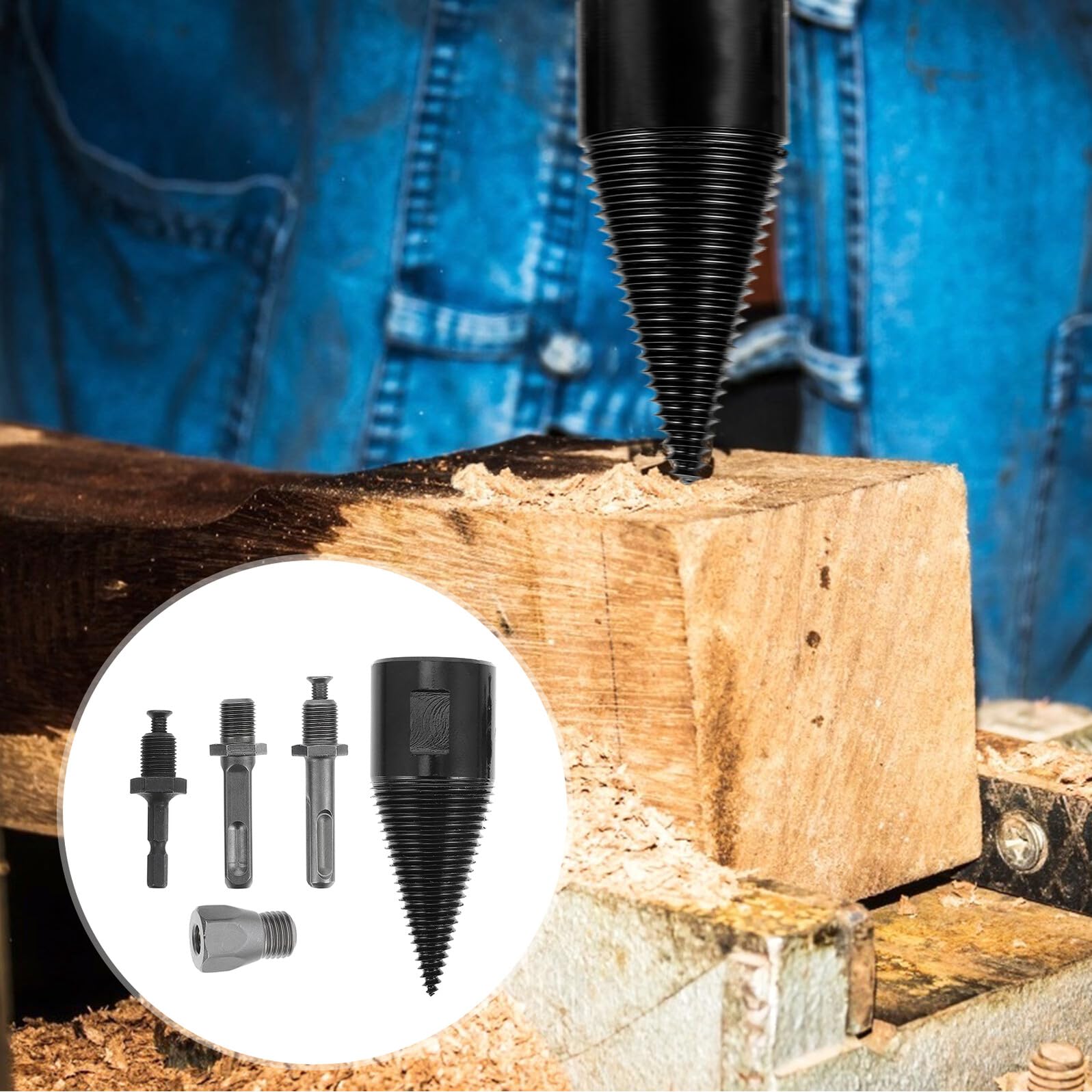 4 pezzi Punte Elettriche per Spaccalegna Design Antiscivolo e Resistente per da in Casa Campeggio e Fattoria Riduce Attrito e Facilita Taglio