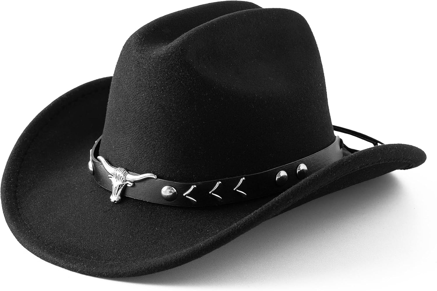 Jastore Kids Cowboy Hat for Boys Girls Western Cowgirl Hat with Buckle Belt Wide Brim Fedora Hat Dress Up Costume - Image 5