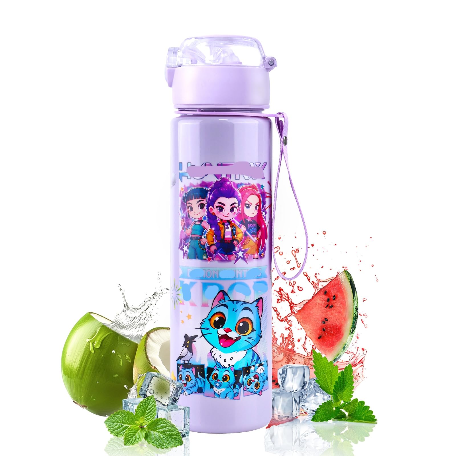750ml Gourde avec Paille, Bouteille d'eau Anti-fuite, Water Bottle convient pour l'apprentissage, les activités de plein air, les voyages et la remise en forme