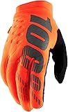 100% Guantes de Motocross y Bicicleta de montaña Brisker para Clima frío Adulto, grande negro, anaranjado,