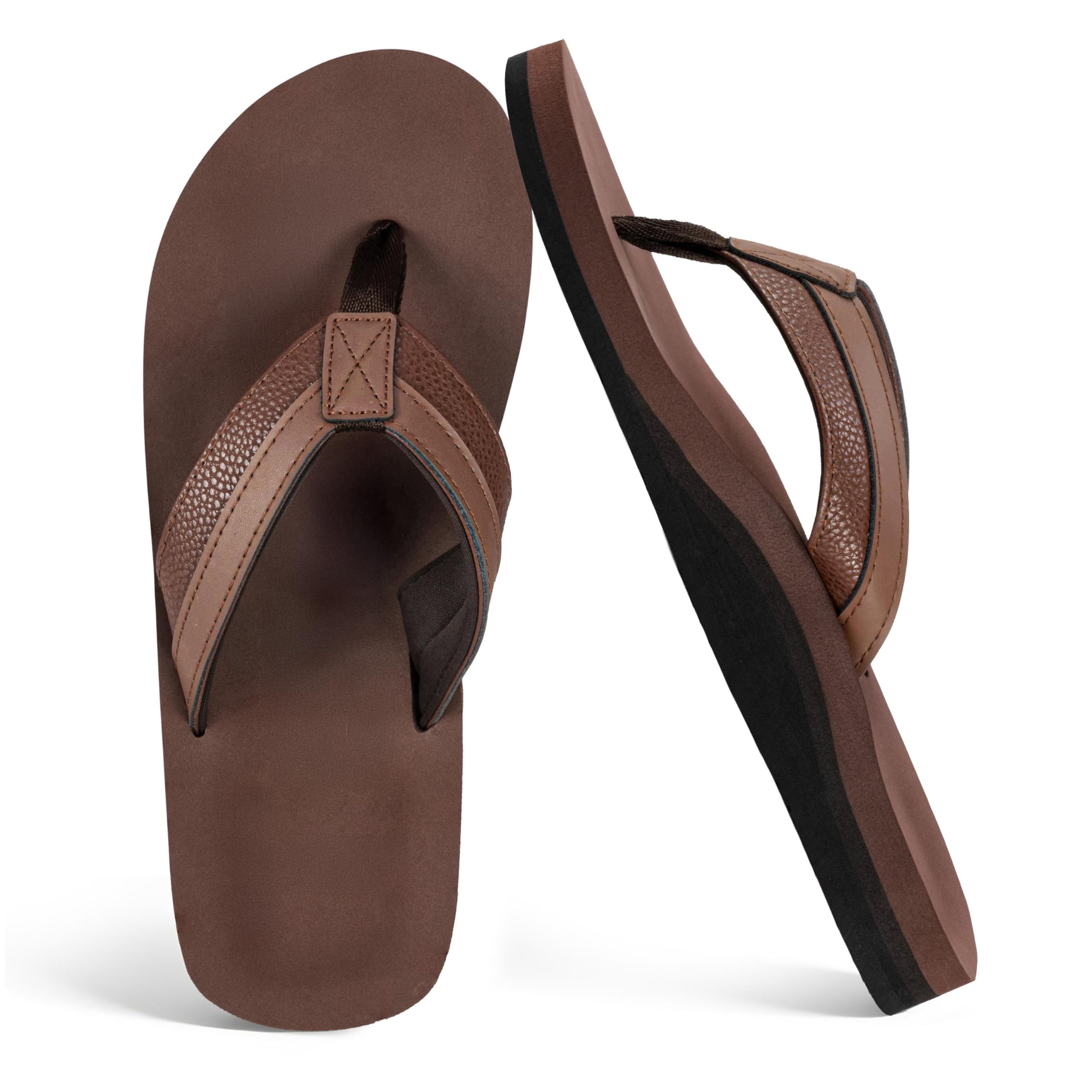 Chanclas de cuero para hombre con soporte de arco cómodas sandalias de verano — view 2