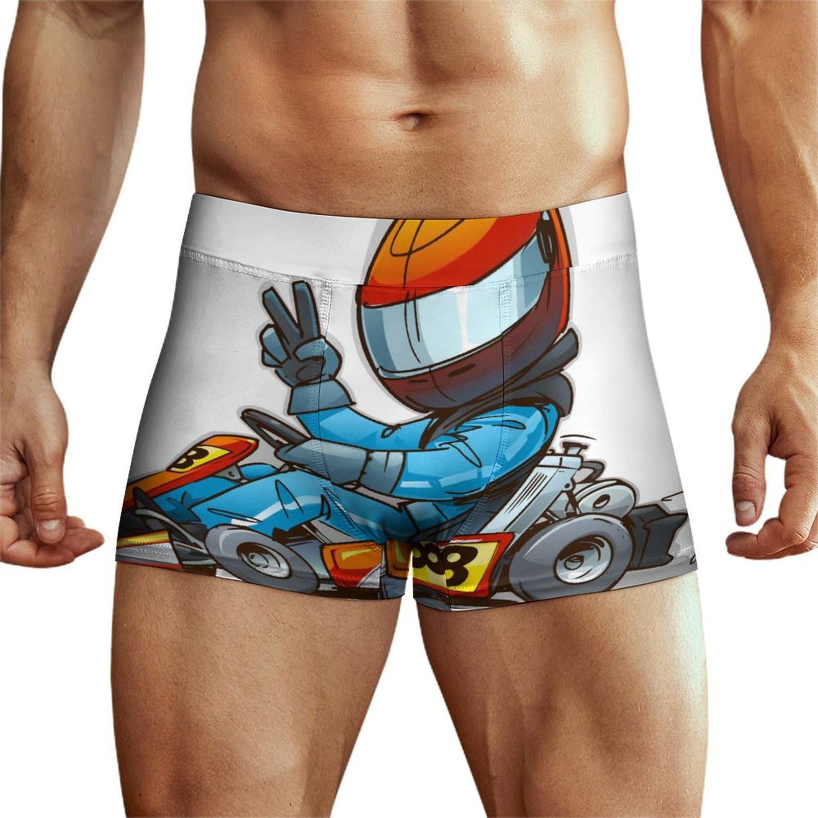 Xvfwdktjl Men's Color1 Helmet Karting Underwear Boxer Briefs Comfort Flex Waistband Underpants