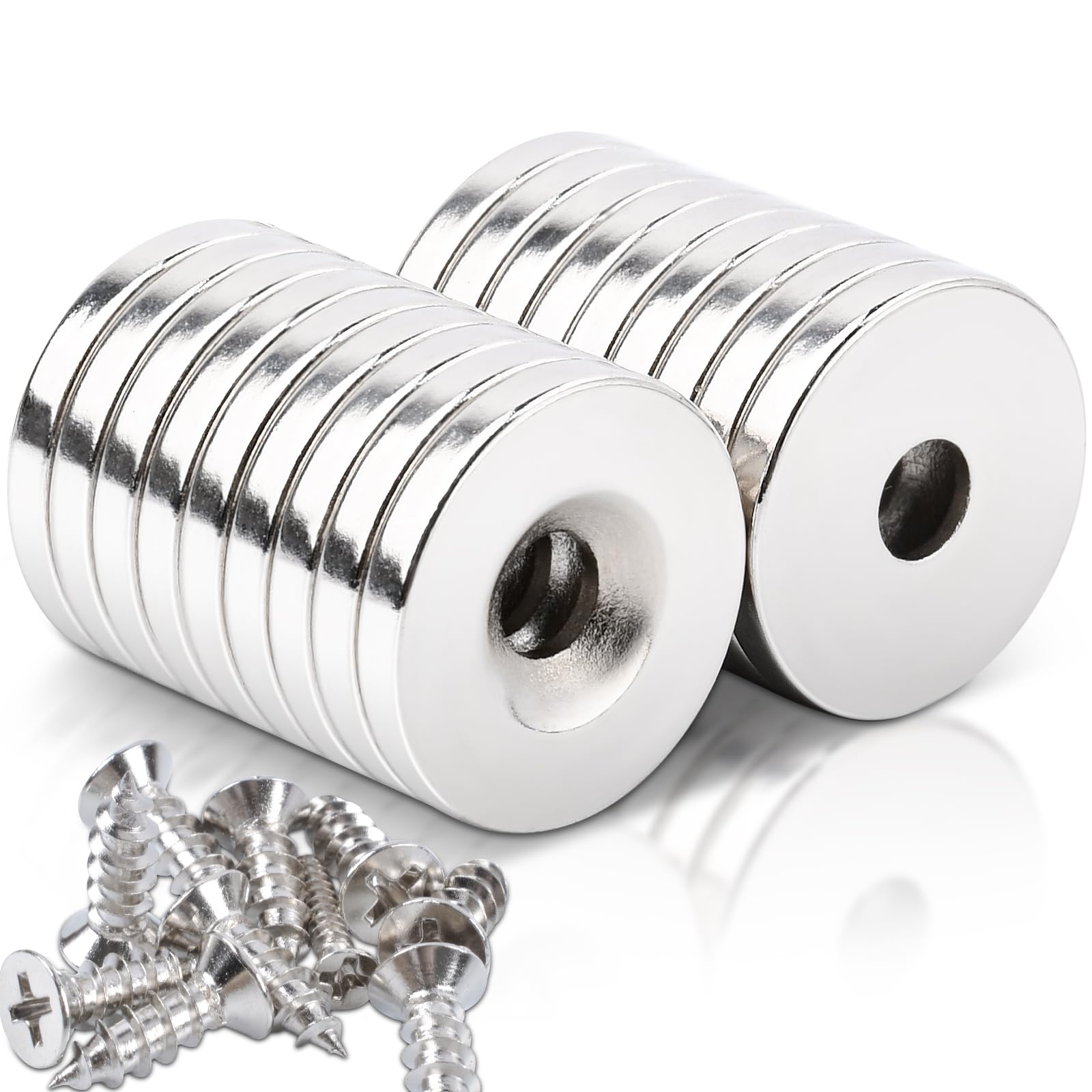 18 Stück Neodym Magnete mit Loch 20x3 mm Magnete Stark Magne