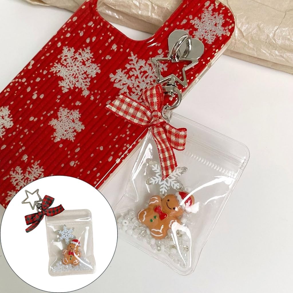 Festive Gingerbreads Cookie Charm Keychain User Friendly Materials Holiday For Friend Family Decoration image 2