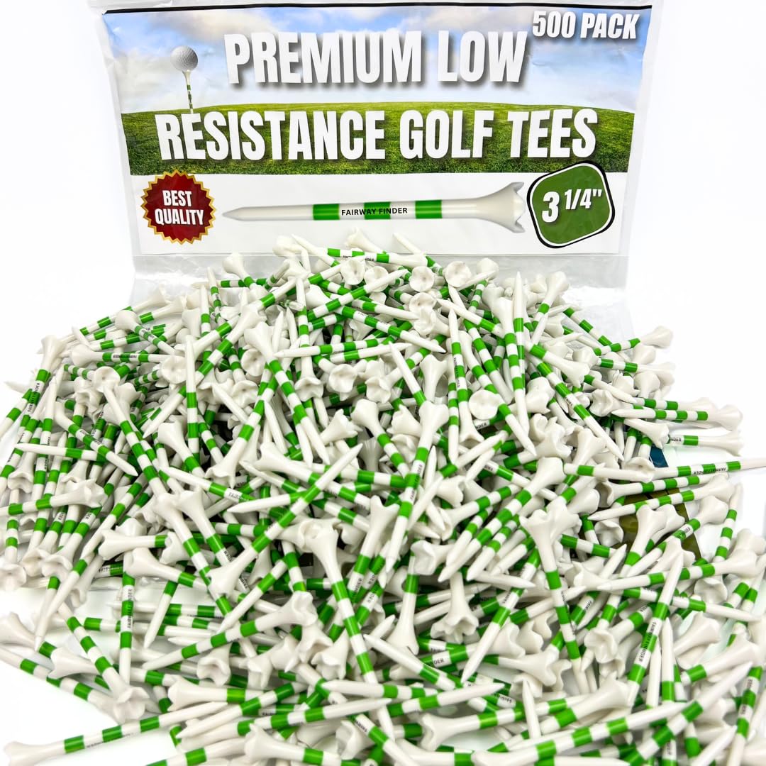 (50/150/500) Plastic Golf Tees 3 1/4 Best Golf Tees for Men, Unbreakable Golf Tees for Women, Long Golf Tees, Zero Friction Golf Tees, Tall Golf Tees