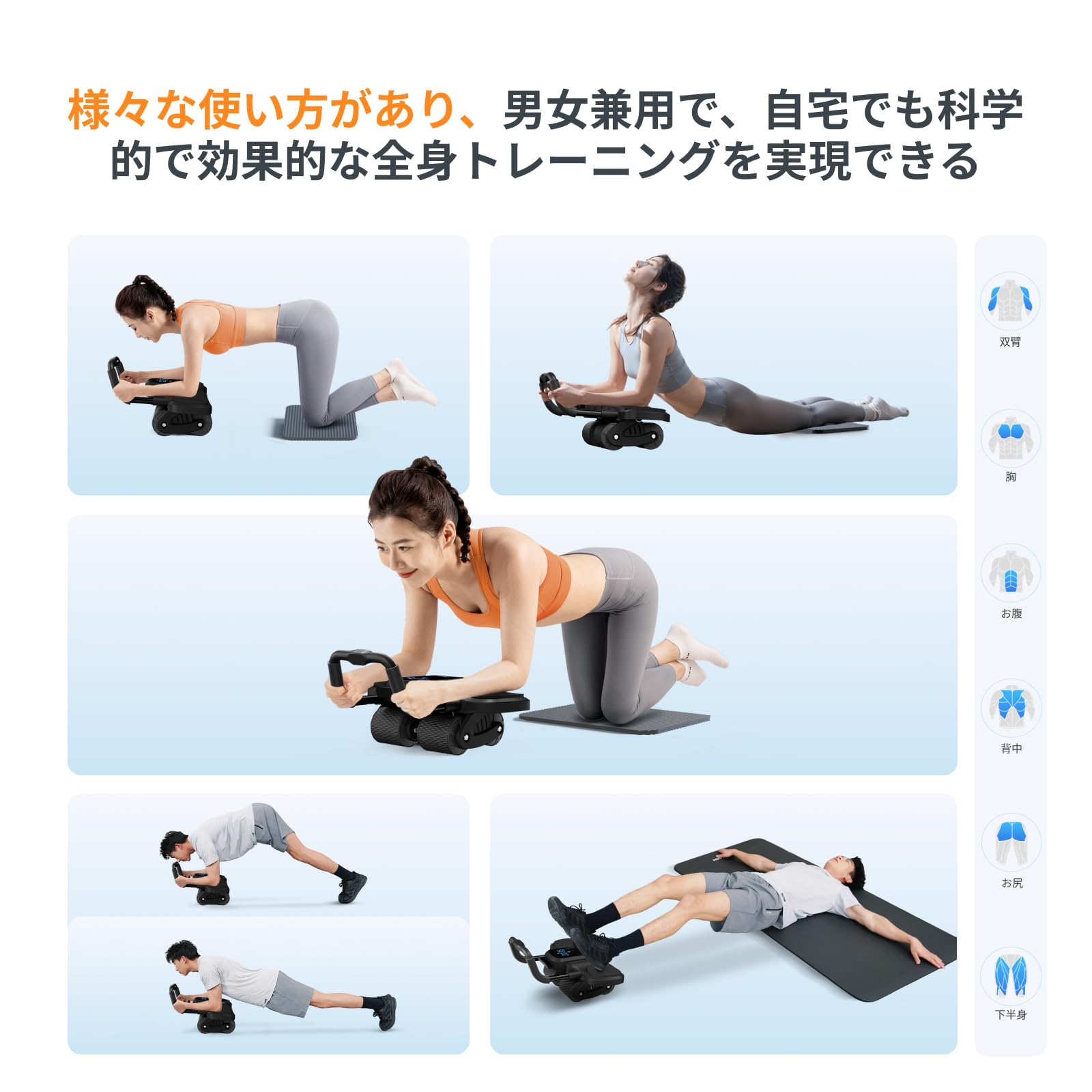 Amazon.co.jp: MERACH 腹筋ローラー アブローラー 4輪 LCDディスプレイ