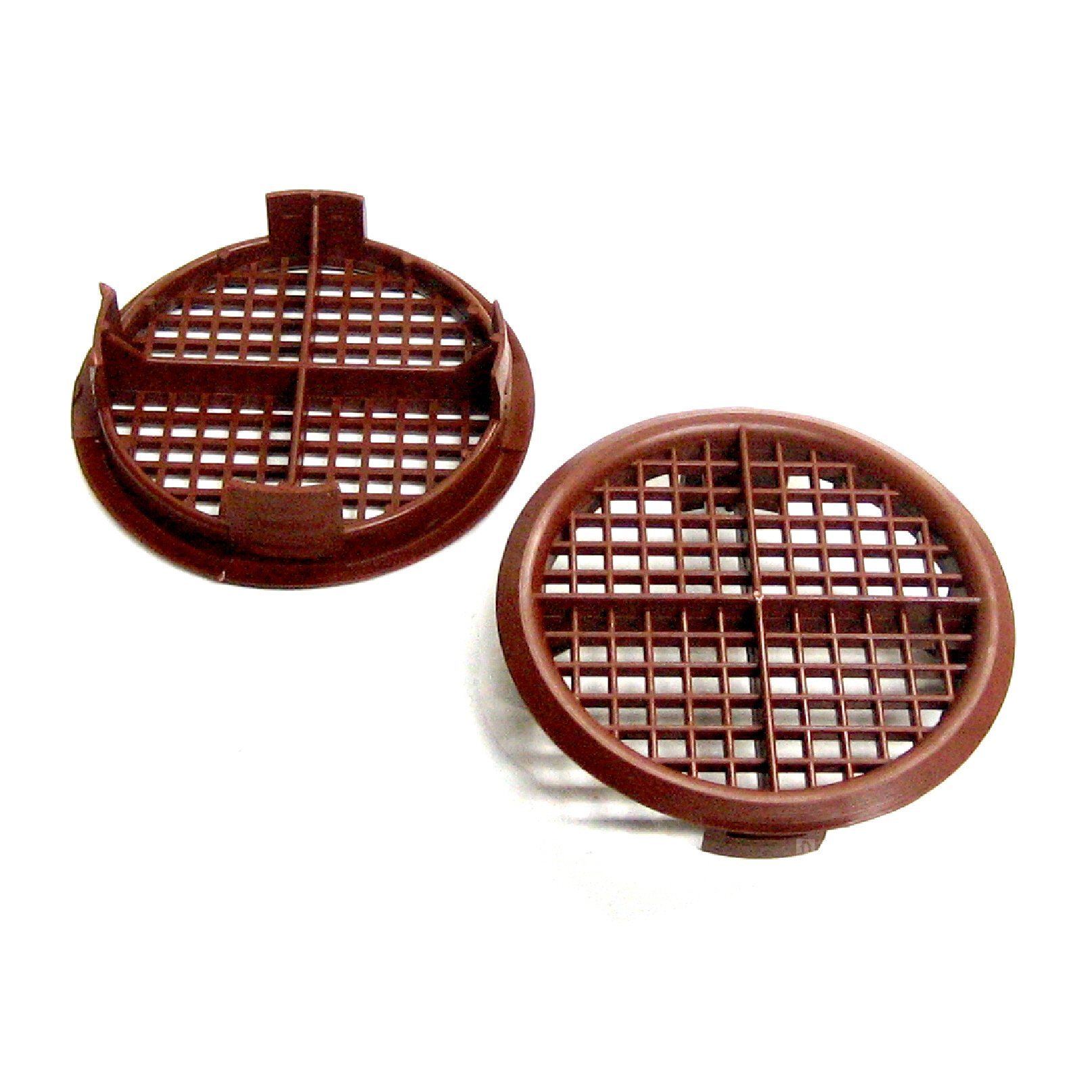 Timloc Brown 8 X Plastic 70Mm Round Soffit Air Vents/Upvc Push Fit Eaves Disk Fascia