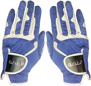 LUOSHUAI Golf Gloves 1pc Golf Gloves Men Professional Breathable Blue White Soft Fabric Left Right Sports Non-slip Glove For Golfer Gift Golf Glove (Color : 1pair Blue, Size : XXL27)