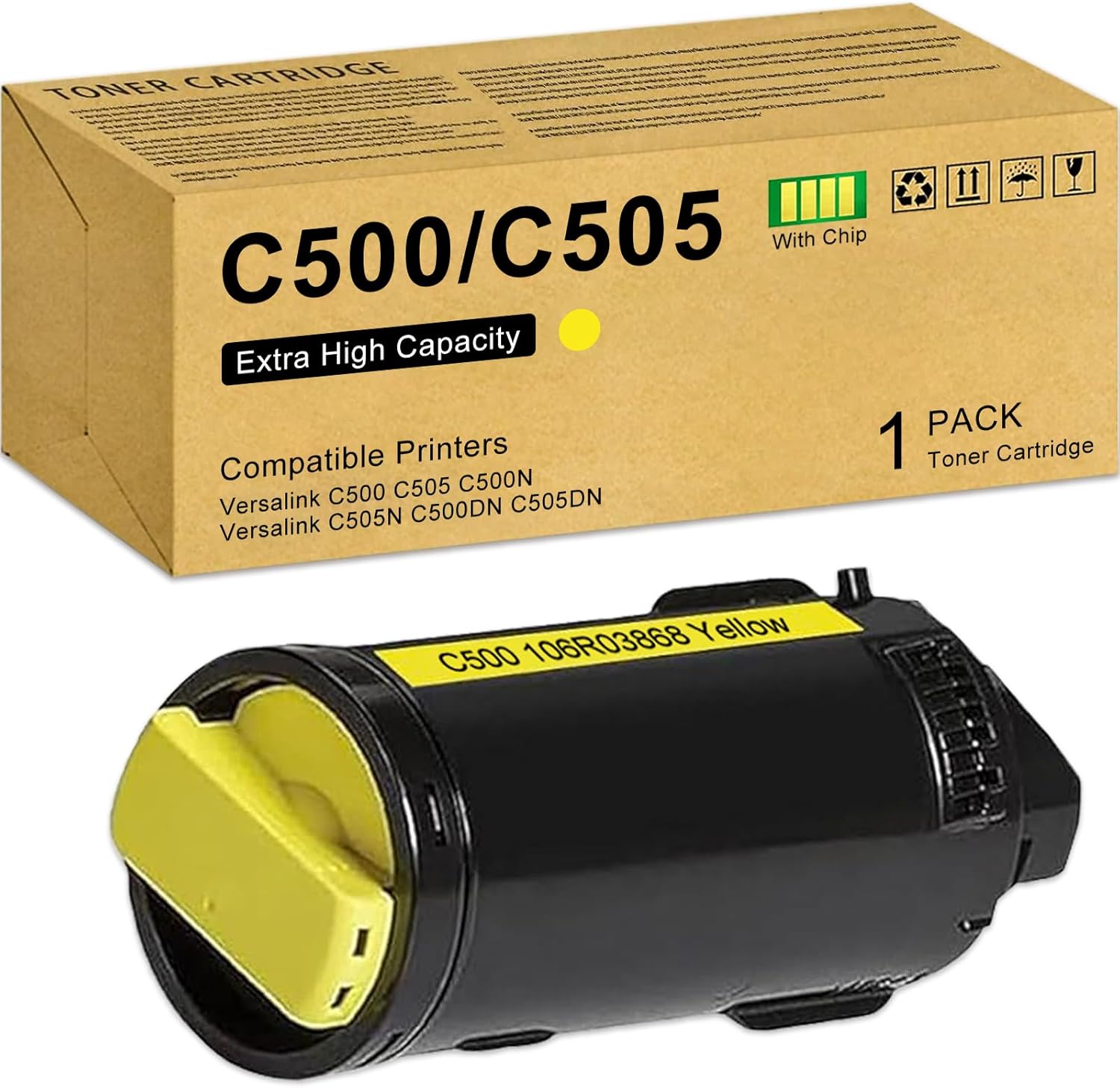 VersaLink C500/C505 106R03868 Yellow Extra High Capacity Toner Cartridge Compatible for Versalink C500 C505 C500N C505N C500DN C505DN Printers (9,500 Pages) C500 C505-Yellow