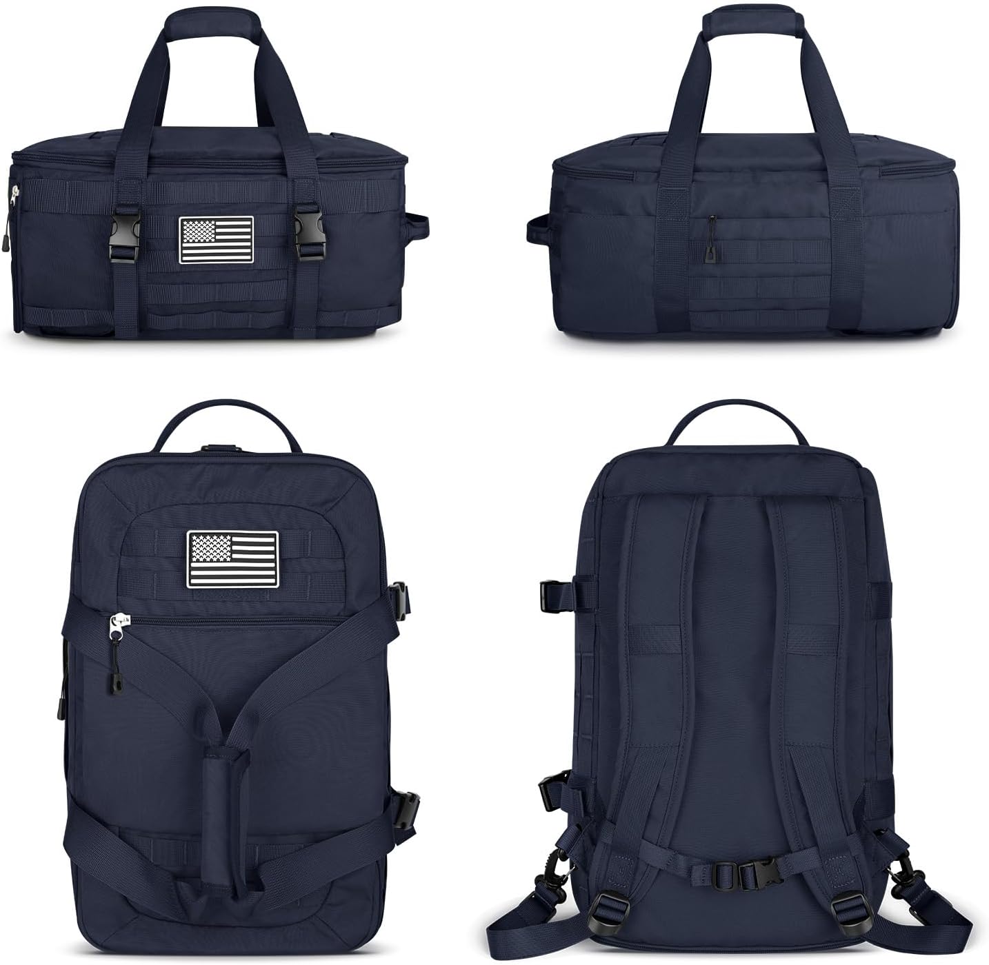 ETRONIK Gym Bags for Men Women, Military Travel Duffle Bag Backpack with Shoe Compartment, 3 in 1 Carry on with Wet Pocket, Weekender Overnight Range Backpack for Workout Football Gym, Blue - Image 5