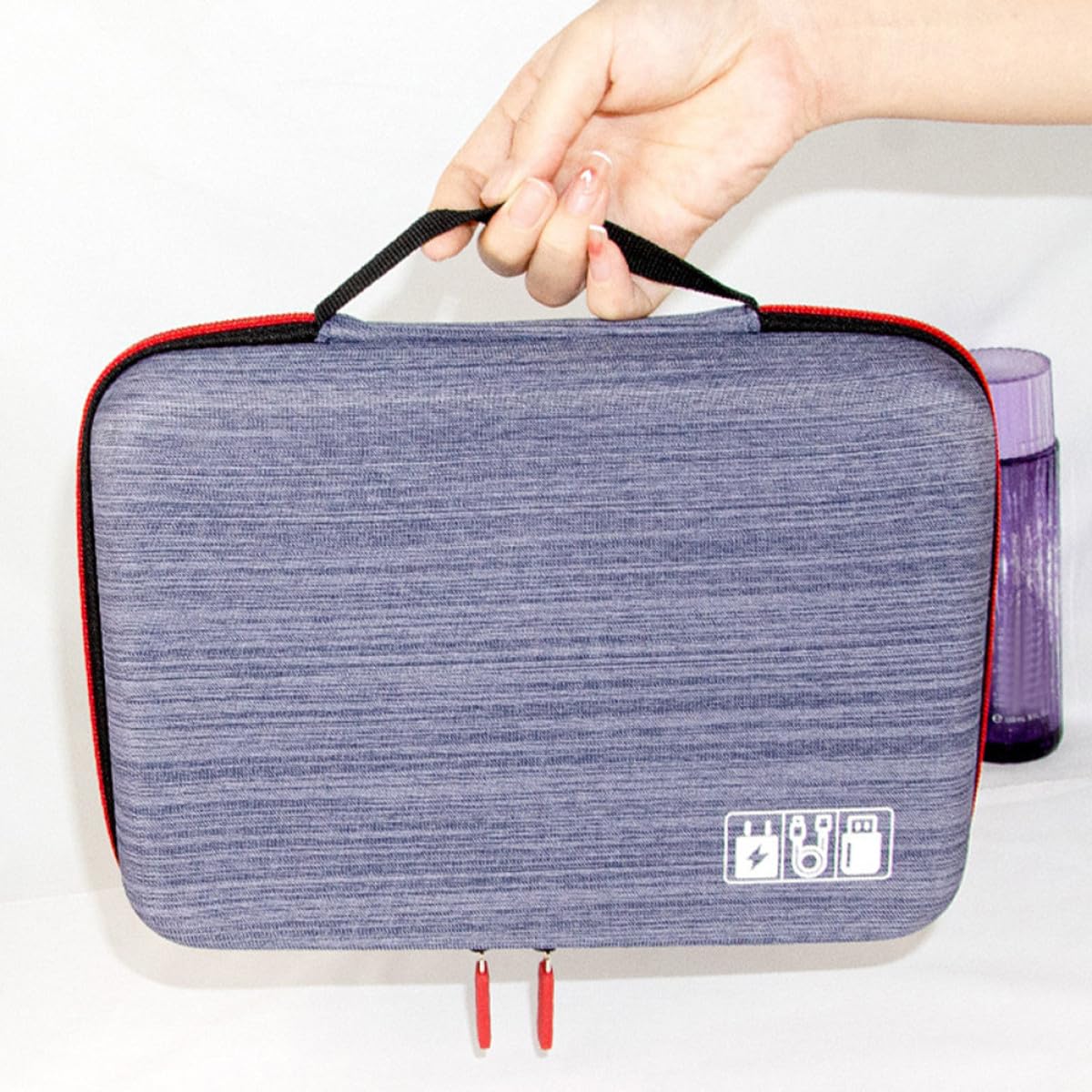 ABOOFAN Bolsa de Almacenamiento de Cables Protección contra Daños, Material de Tela Oxford y Eva, Diseño Minimalista para Uso Versátil en Electrónica