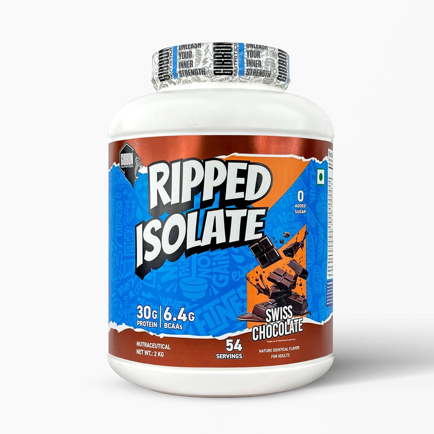 GIBBON Ripped Isolate Pro Series Whey Protein Powder High-Protein