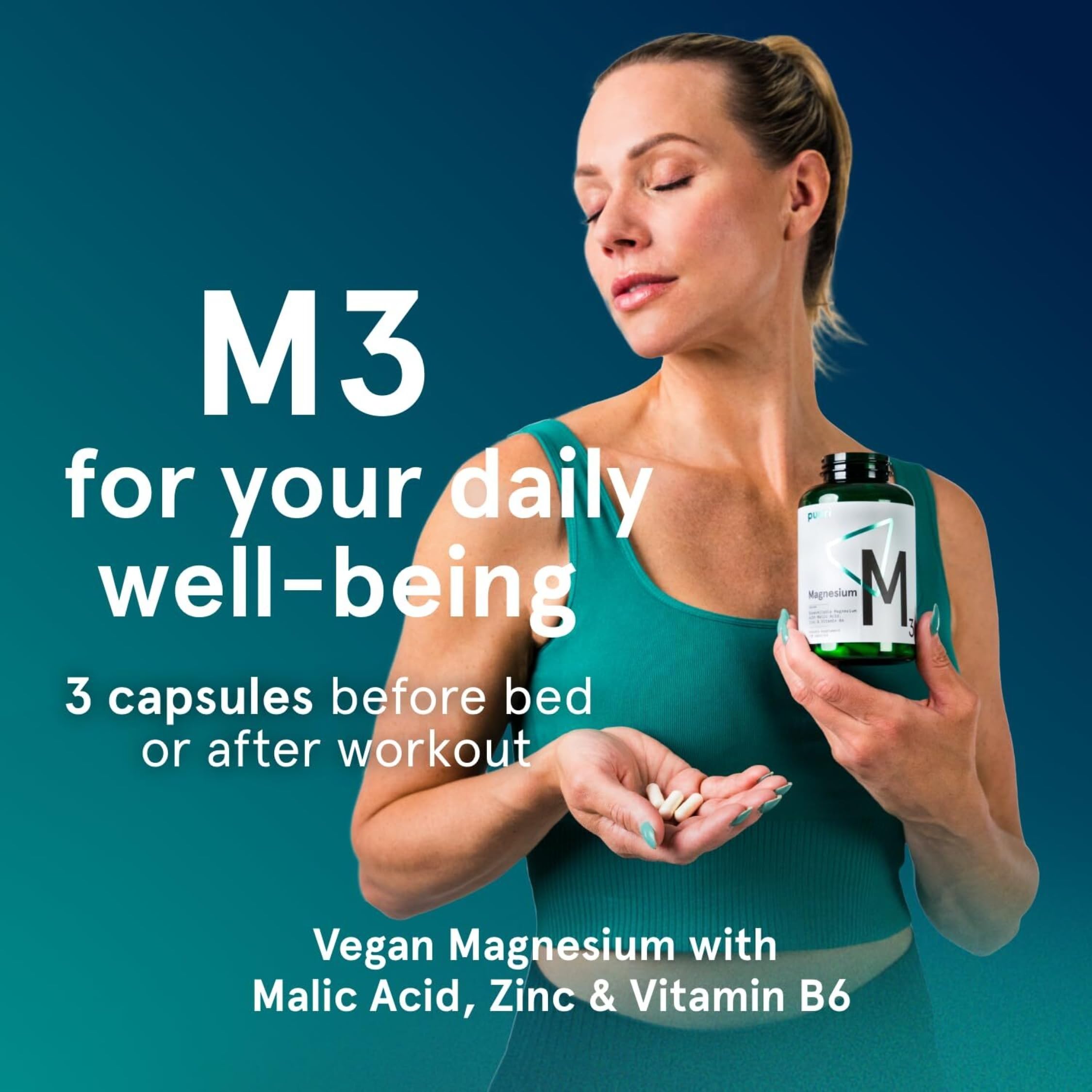 Puori M3, Magnesium Complex Supplement for Men & Women - 120 Vegan Capsules — Amazon image 6