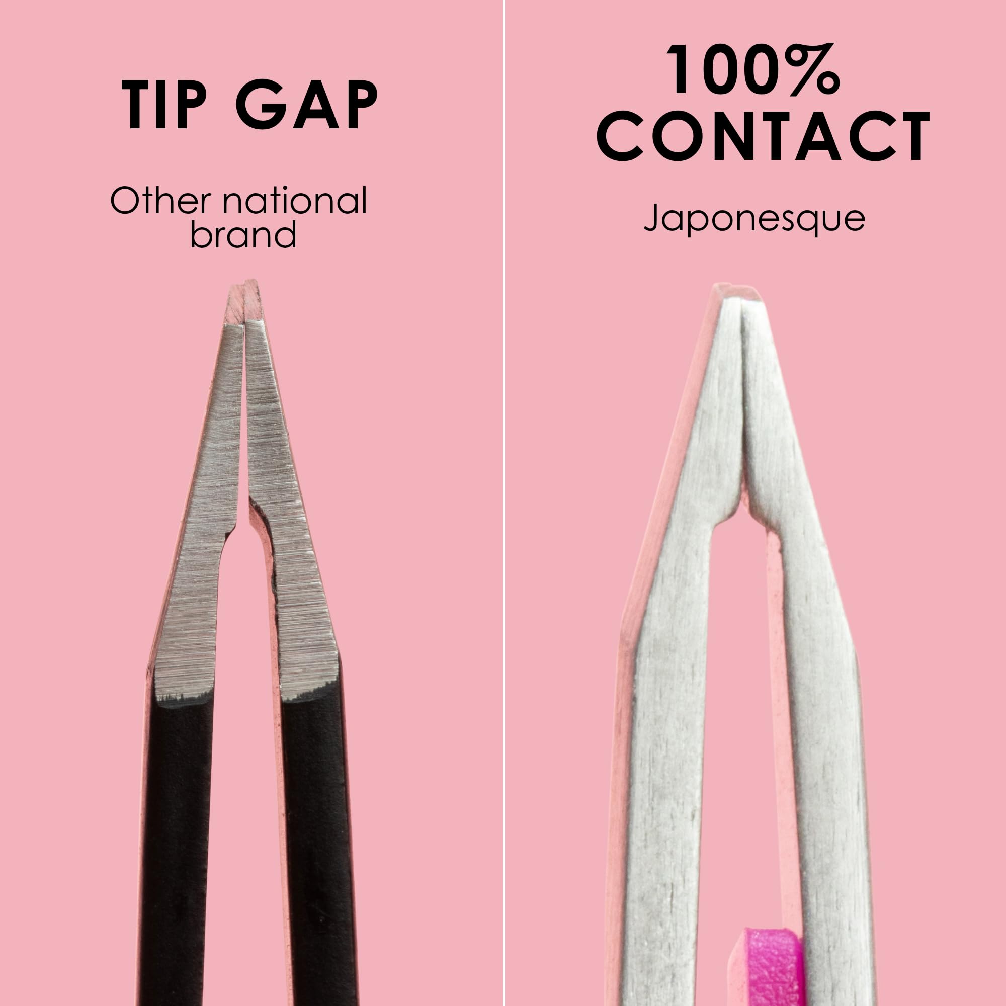 Japonesque Smart Guide Slant Tweezers – Precision Eyebrow Plucking Tool with Slant Tip, Stainless Steel Hair Removal