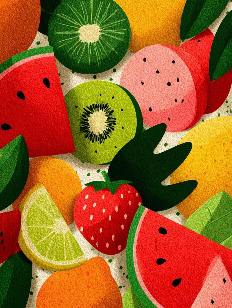 5D Diamond Painting Colore, DIY Diamond Painting Kit Completo Frutta, Pittura a Diamante, DIY Diamantini Crystal Art Kit, 5D Dibujos con Diamantes, Decorazioni Casa, Regalo Primavera, 100x135cm 0-5126