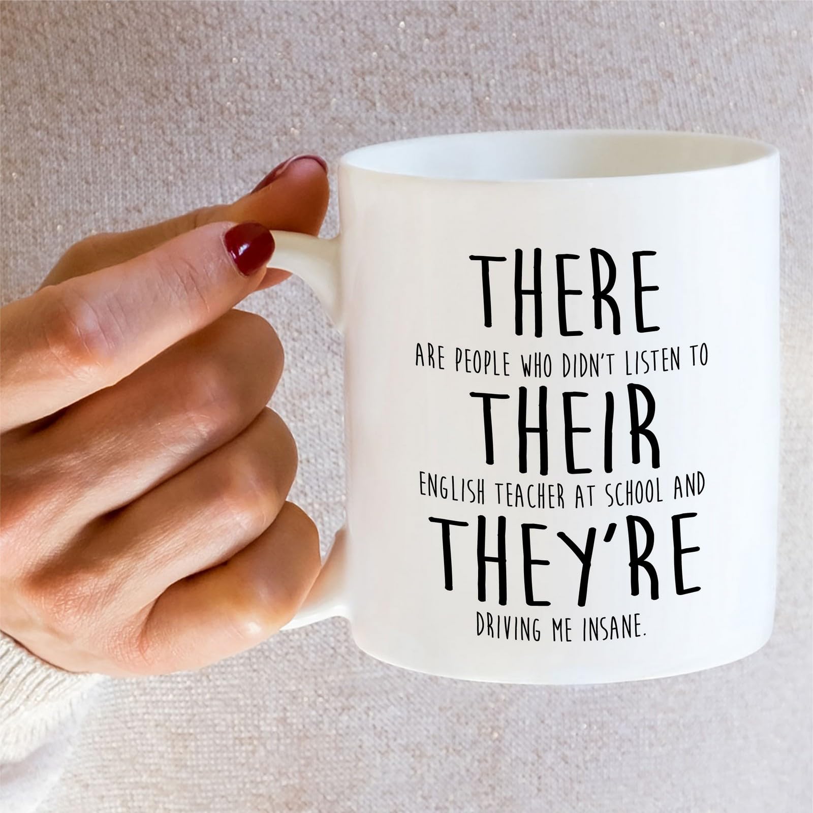 Retreez Funny Sarcastic English Teacher Mug - Teaching Grammar Mug - 11 Oz Ceramic Coffee or Tea Cup - Appreciation, Teacher's Day Gift for English Teachers, Grammar Lover, Classroom Humor, Professors