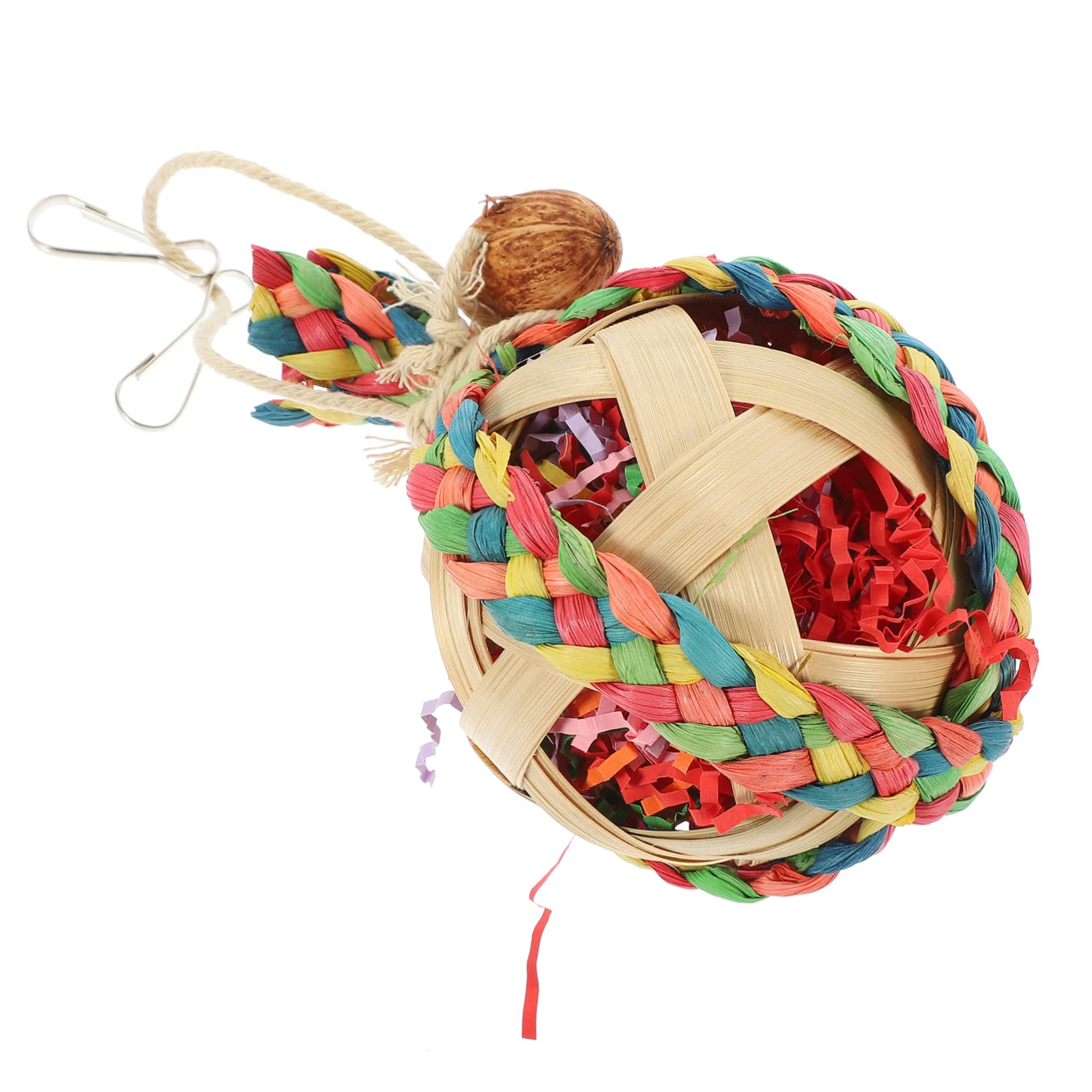 BESPORTBLE 4pièces Jou Suspendre pour Perroquet Naturel Accessoire De Jeu pour Oiseaux Jou Mâcher Déchiqueter pour Cage à Oiseaux