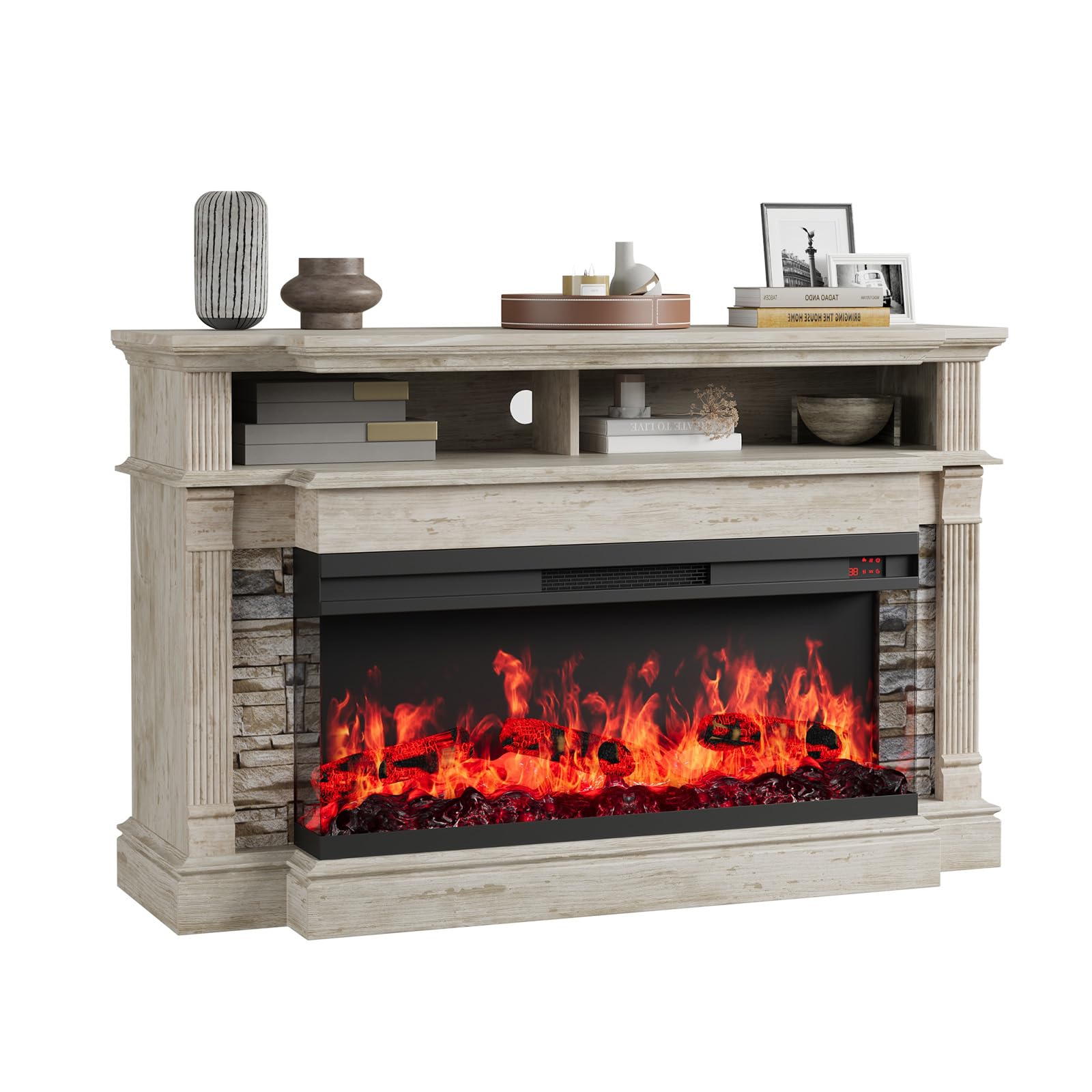 QUW Fireplace TV Stand