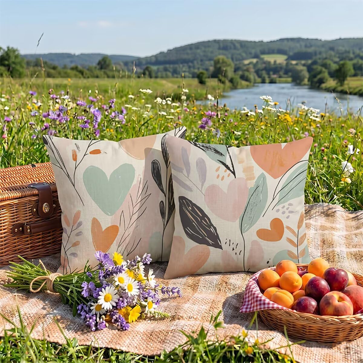 2-pak poszewek na poduszki 80 x 80 cm, dwustronne różowe poszewki na poduszki, poduszki zewnętrzne, wodoodporne, dekoracyjne poszewki na poduszki, wytrzymałe, luksusowe poduszki ogrodowe, abstrakcyjne