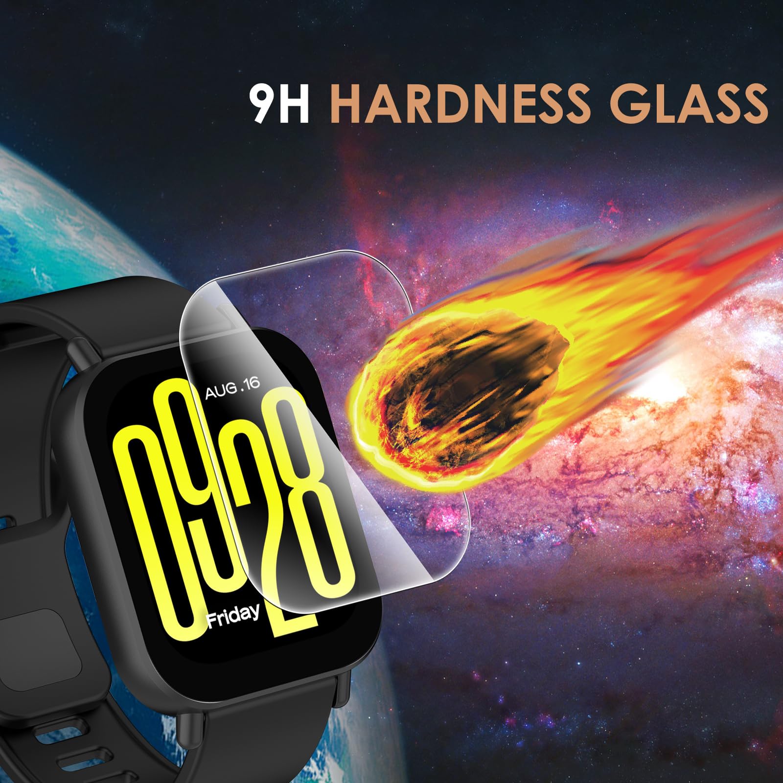 Hianjoo 6 sztuk folii ochronnej kompatybilnej z Xiaomi Redmi Watch 5 Active, nie nadaje się do 5/5 Lite, folia premium z pełnym pokryciem [odporna na zarysowania] [Anti-Shatter]