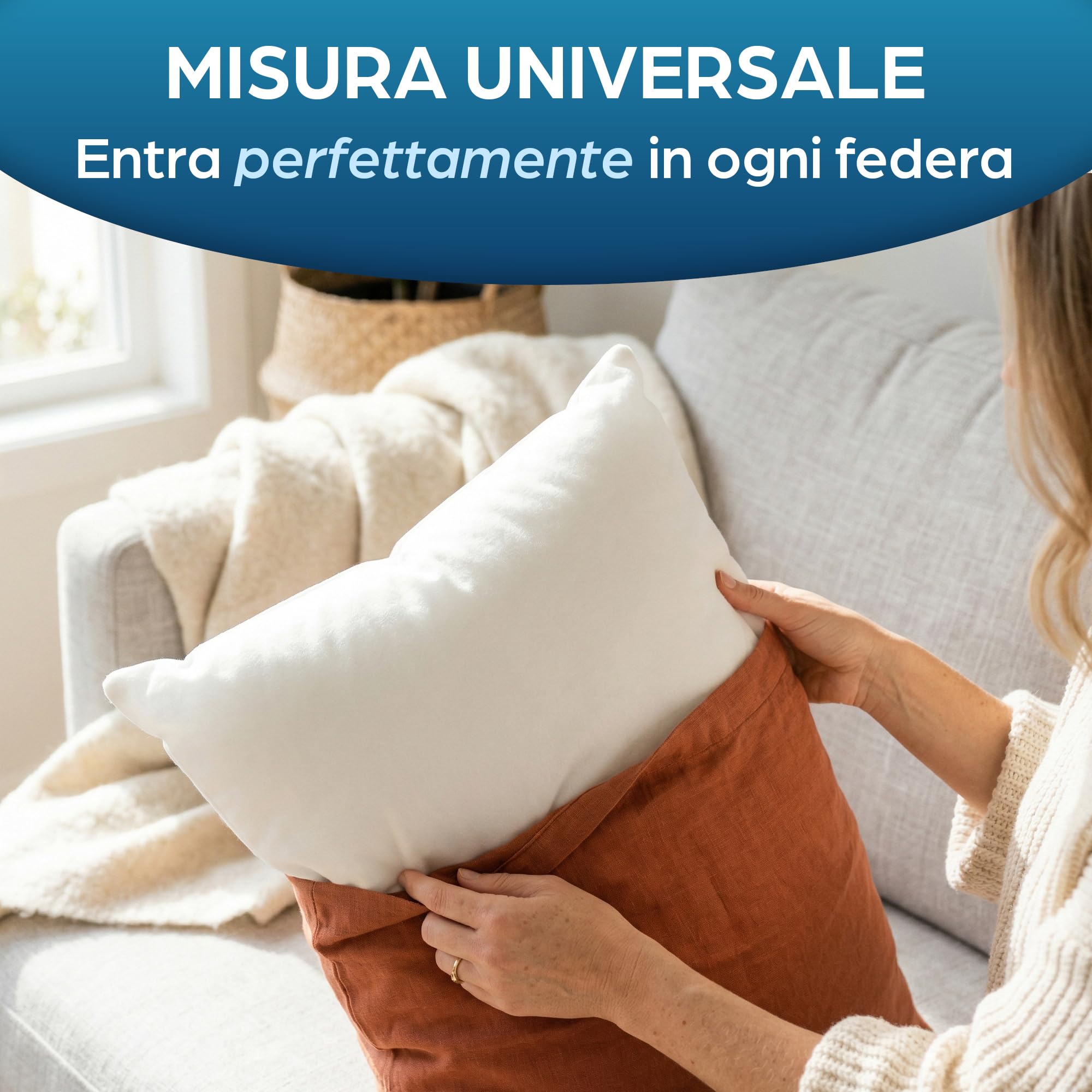 Flowen Cuscini Letto Coppia di Guanciali 50x80 per Dormire Imbottitura Standard Antiacaro Anallergico Traspirante Rettangolare per Matrimoniale Singolo con Federa in Poliestere Lavabile
